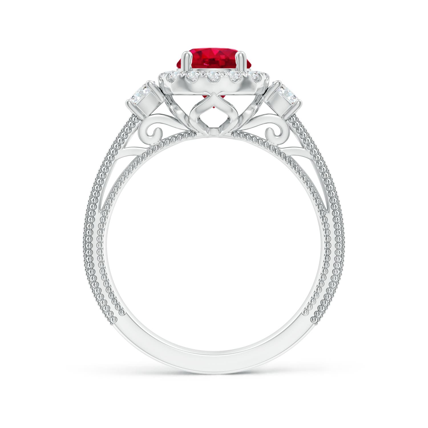 AAA - Ruby / 1.48 CT / 14 KT White Gold