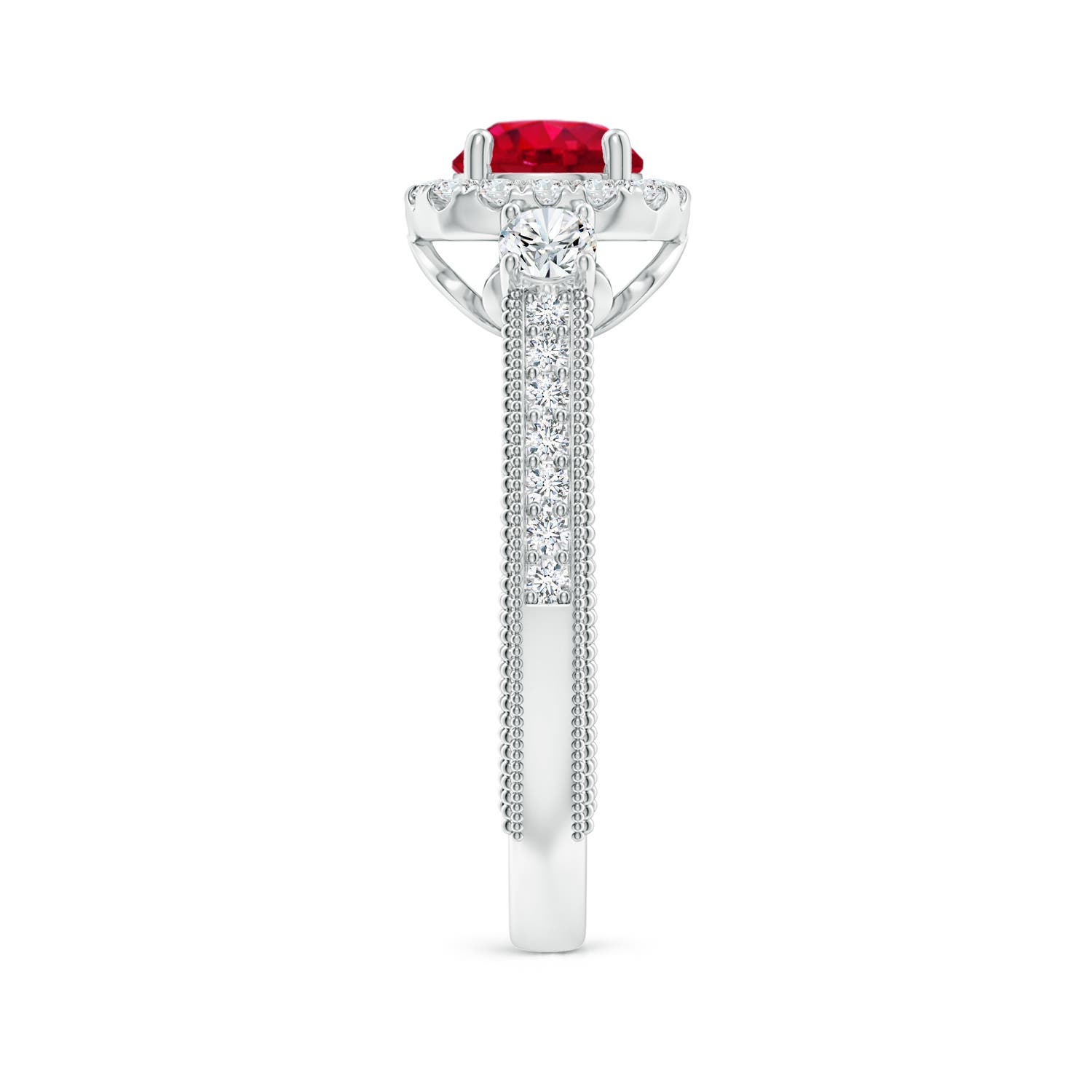 AAA - Ruby / 1.48 CT / 14 KT White Gold