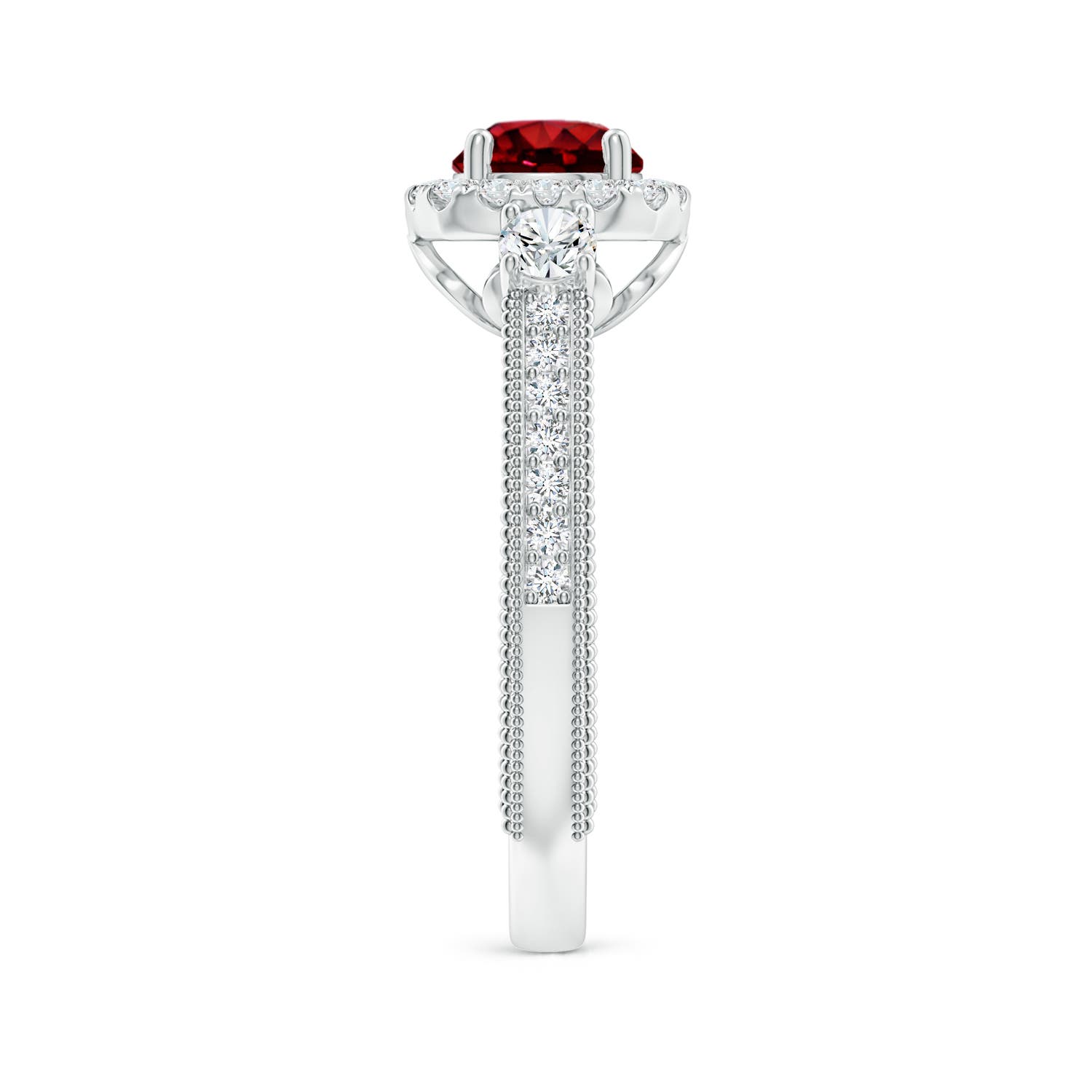 AAAA - Ruby / 1.48 CT / 14 KT White Gold