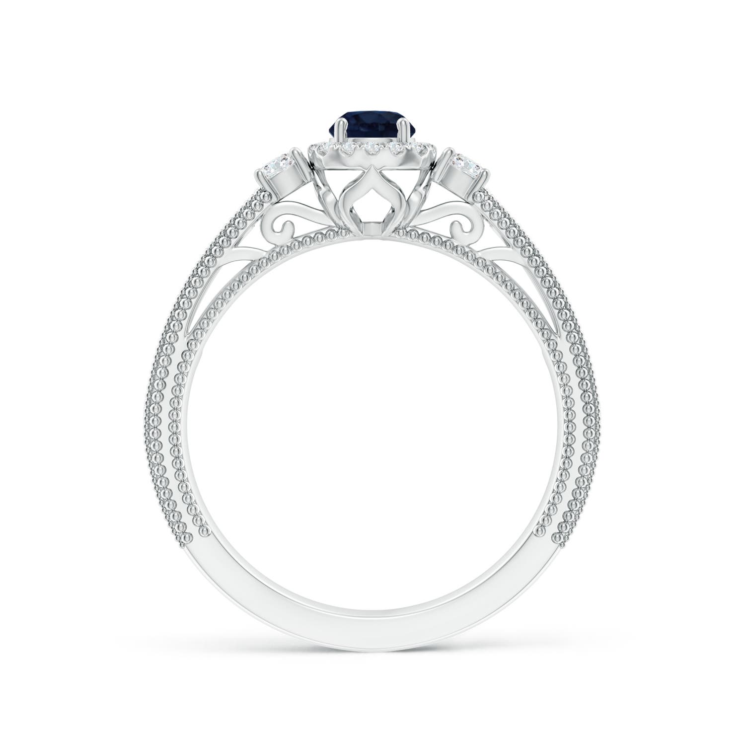 A - Blue Sapphire / 0.62 CT / 14 KT White Gold