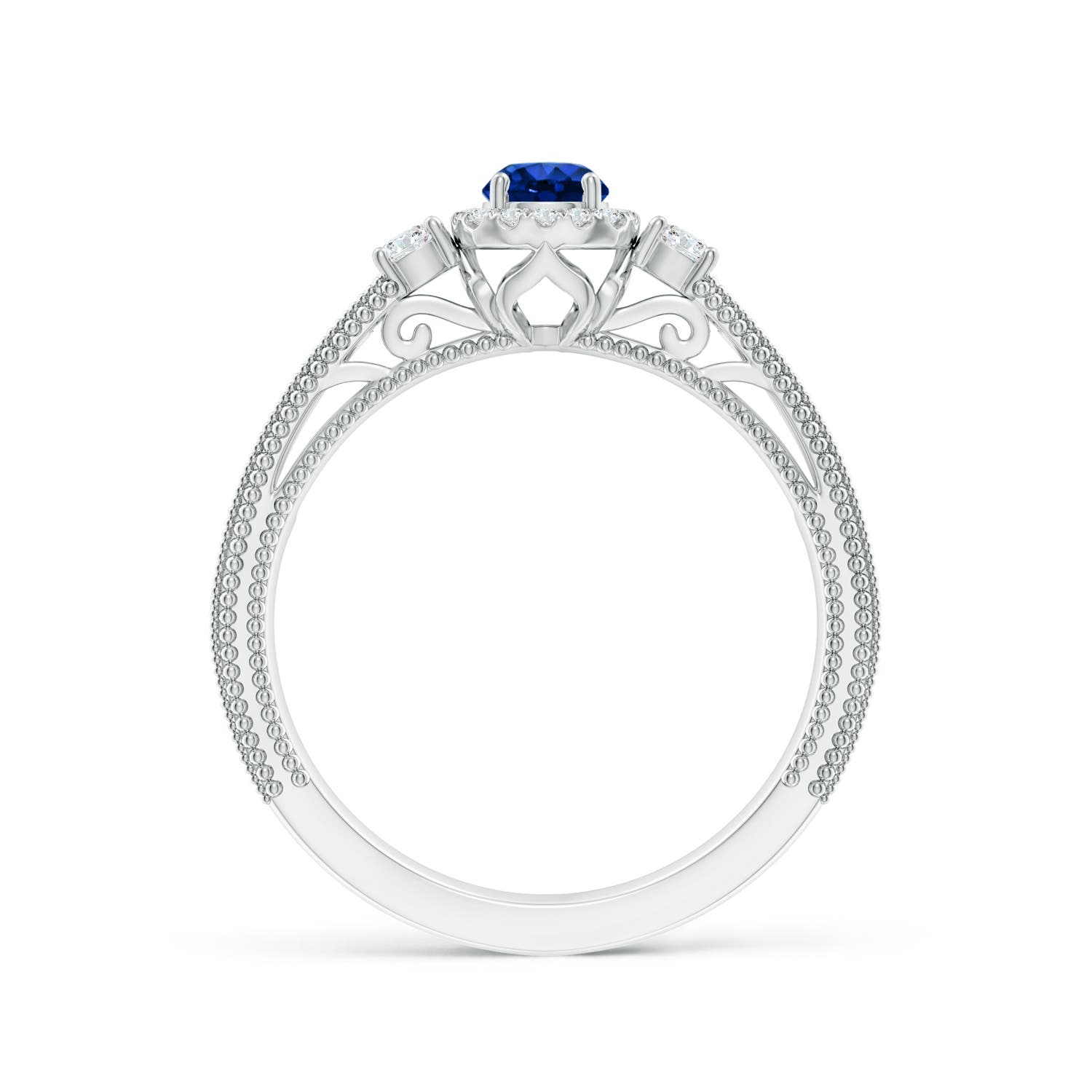 AAAA - Blue Sapphire / 0.62 CT / 14 KT White Gold