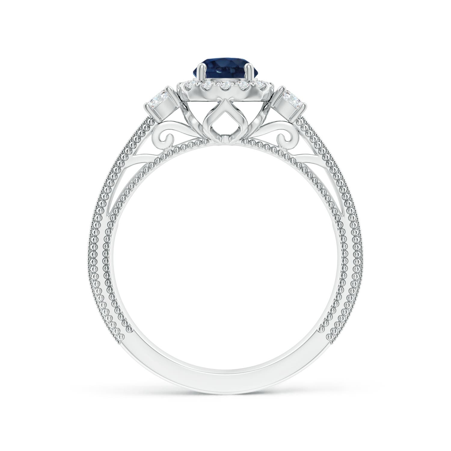 AA - Blue Sapphire / 0.98 CT / 14 KT White Gold