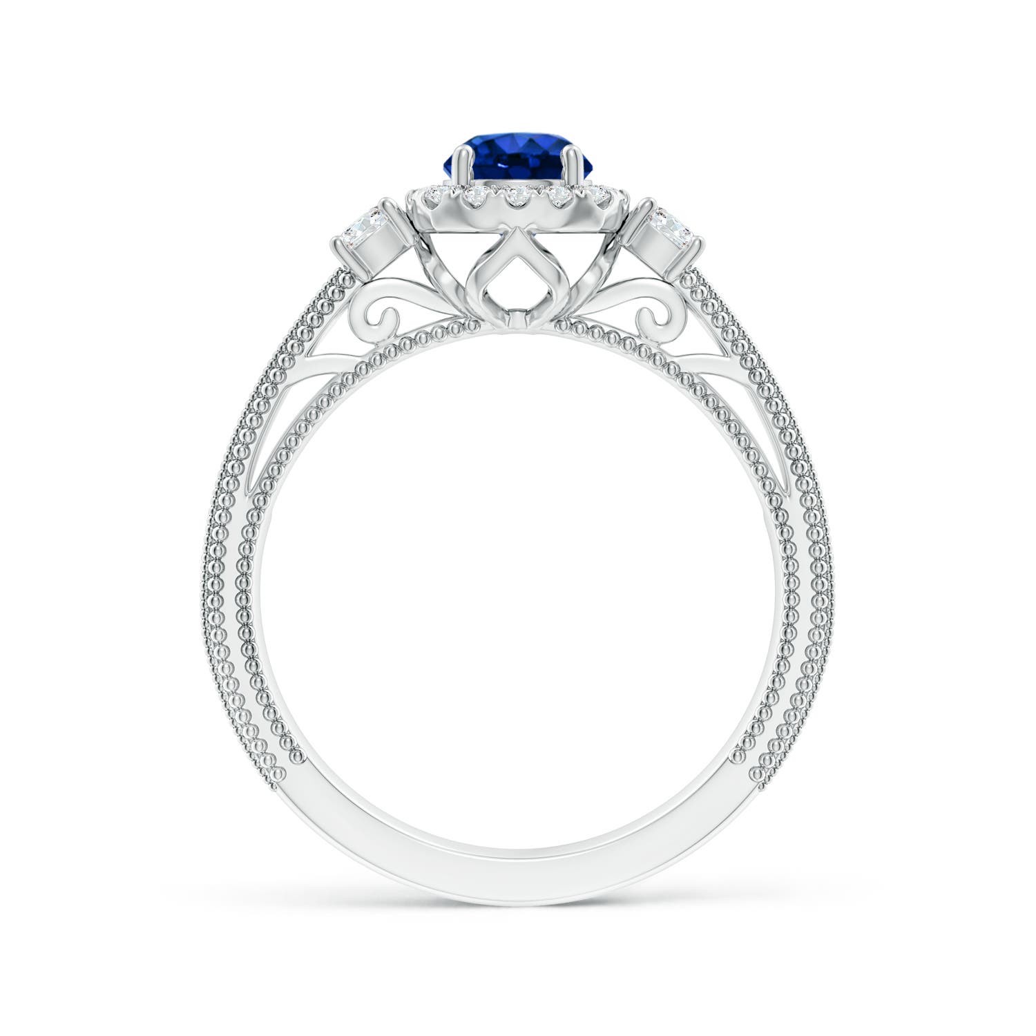 AAAA - Blue Sapphire / 0.98 CT / 14 KT White Gold