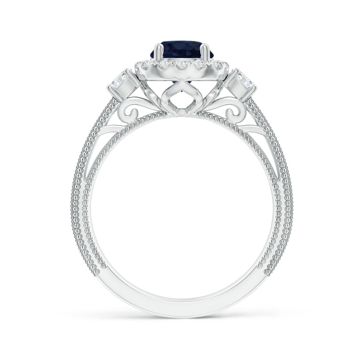 A - Blue Sapphire / 1.48 CT / 14 KT White Gold