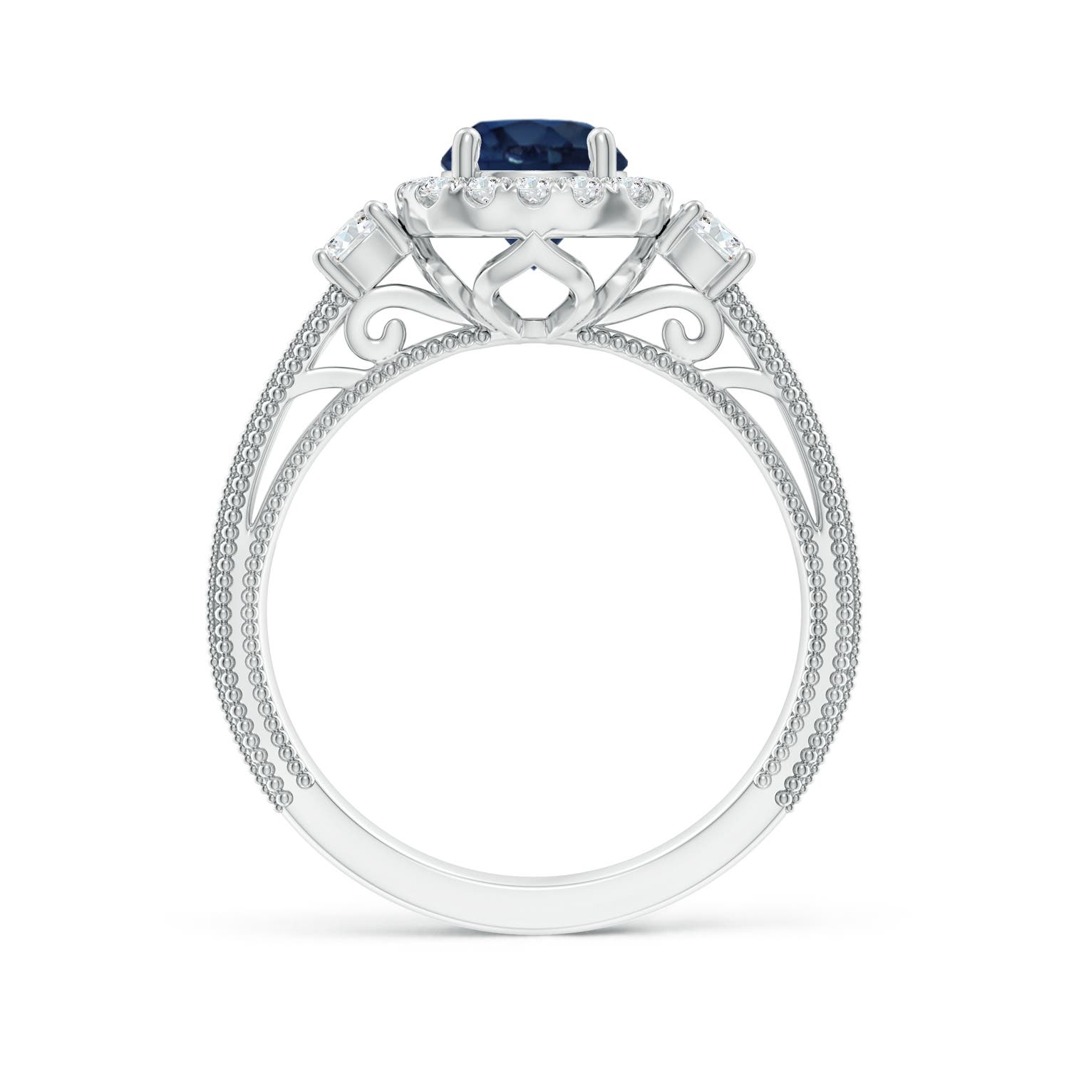 AA - Blue Sapphire / 1.48 CT / 14 KT White Gold