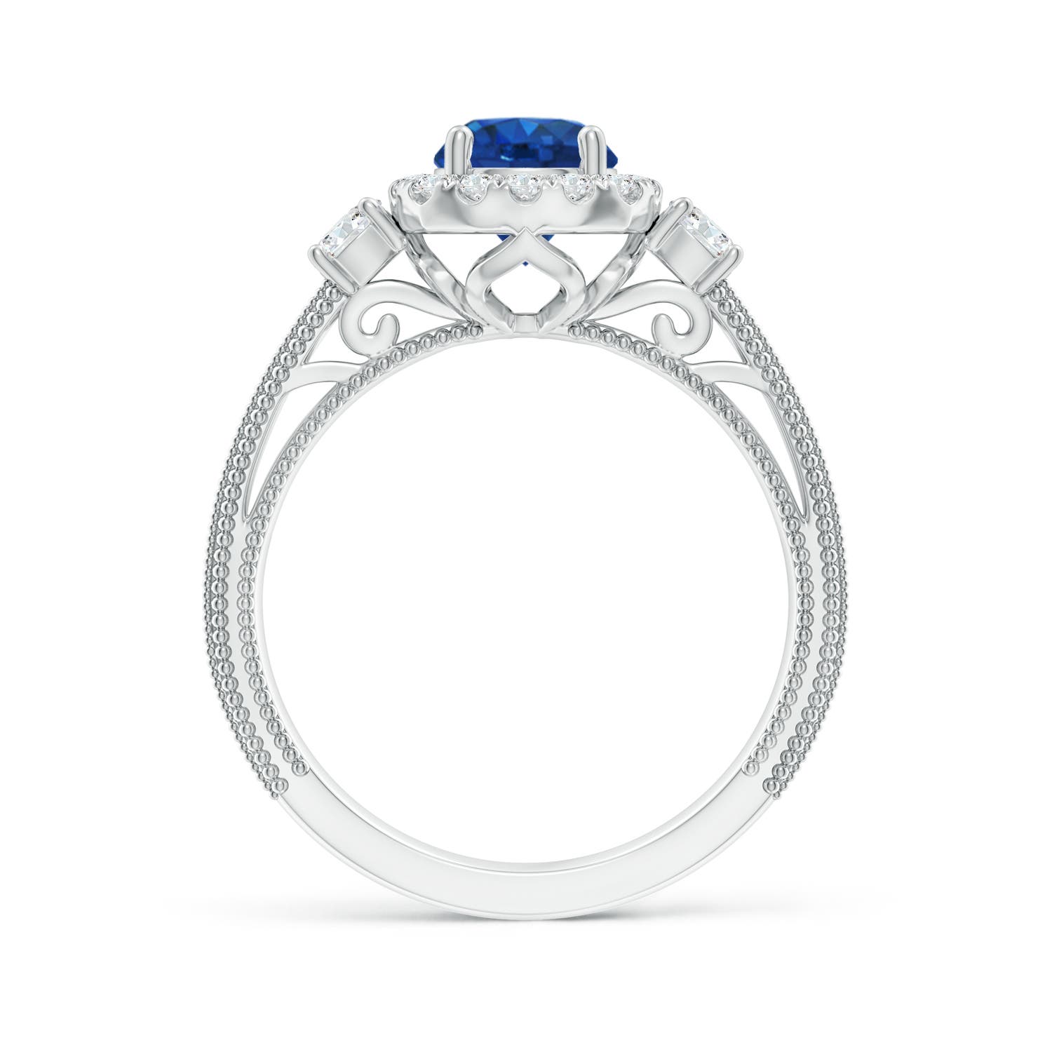 AAA - Blue Sapphire / 1.48 CT / 14 KT White Gold