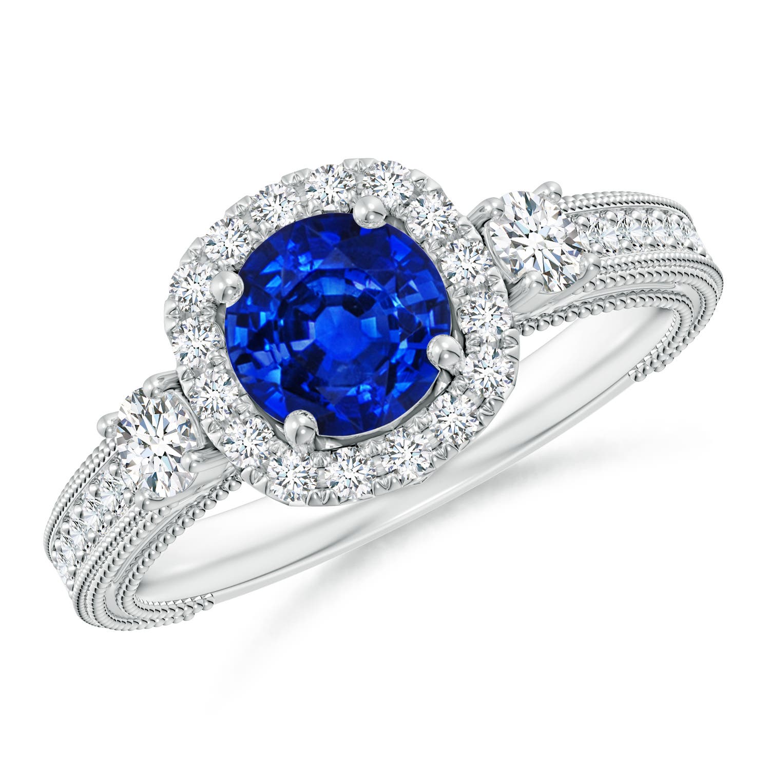 AAAA - Blue Sapphire / 1.48 CT / 14 KT White Gold