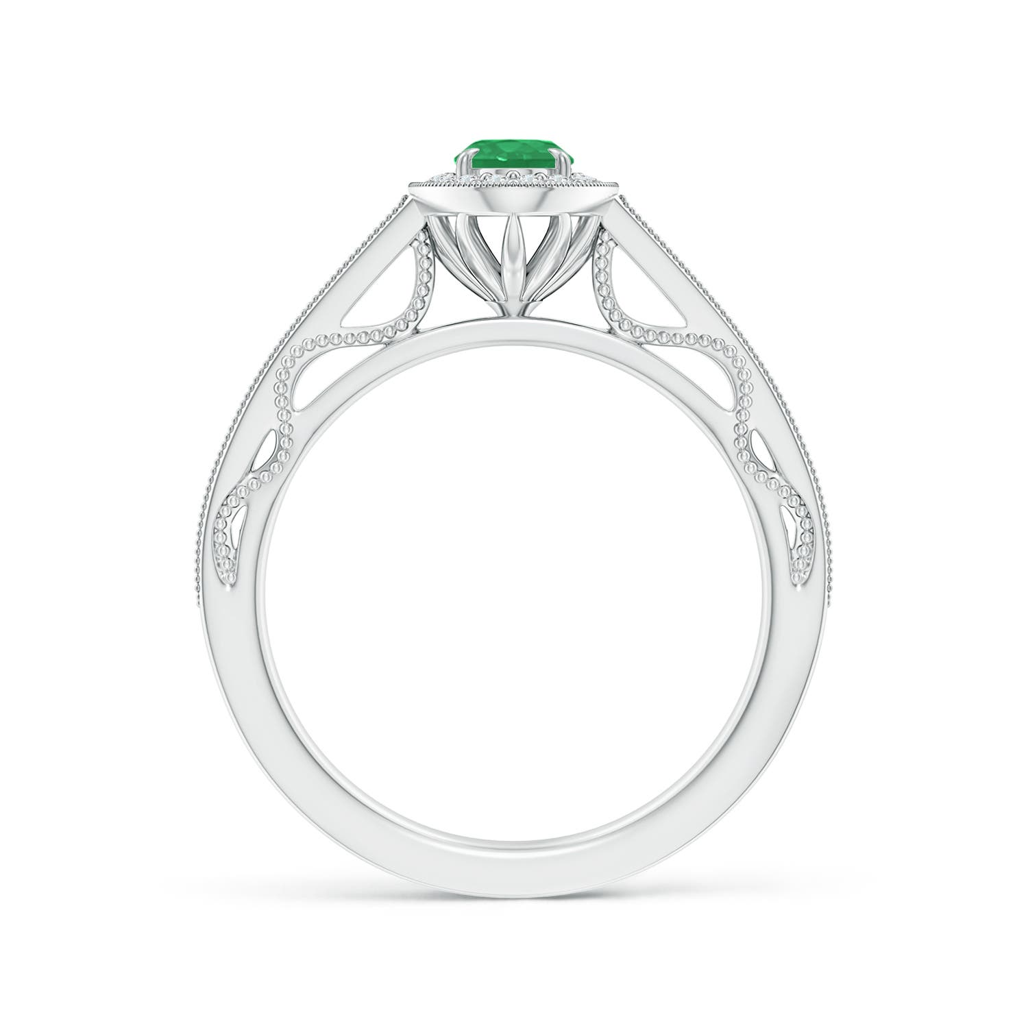 A - Emerald / 0.61 CT / 14 KT White Gold