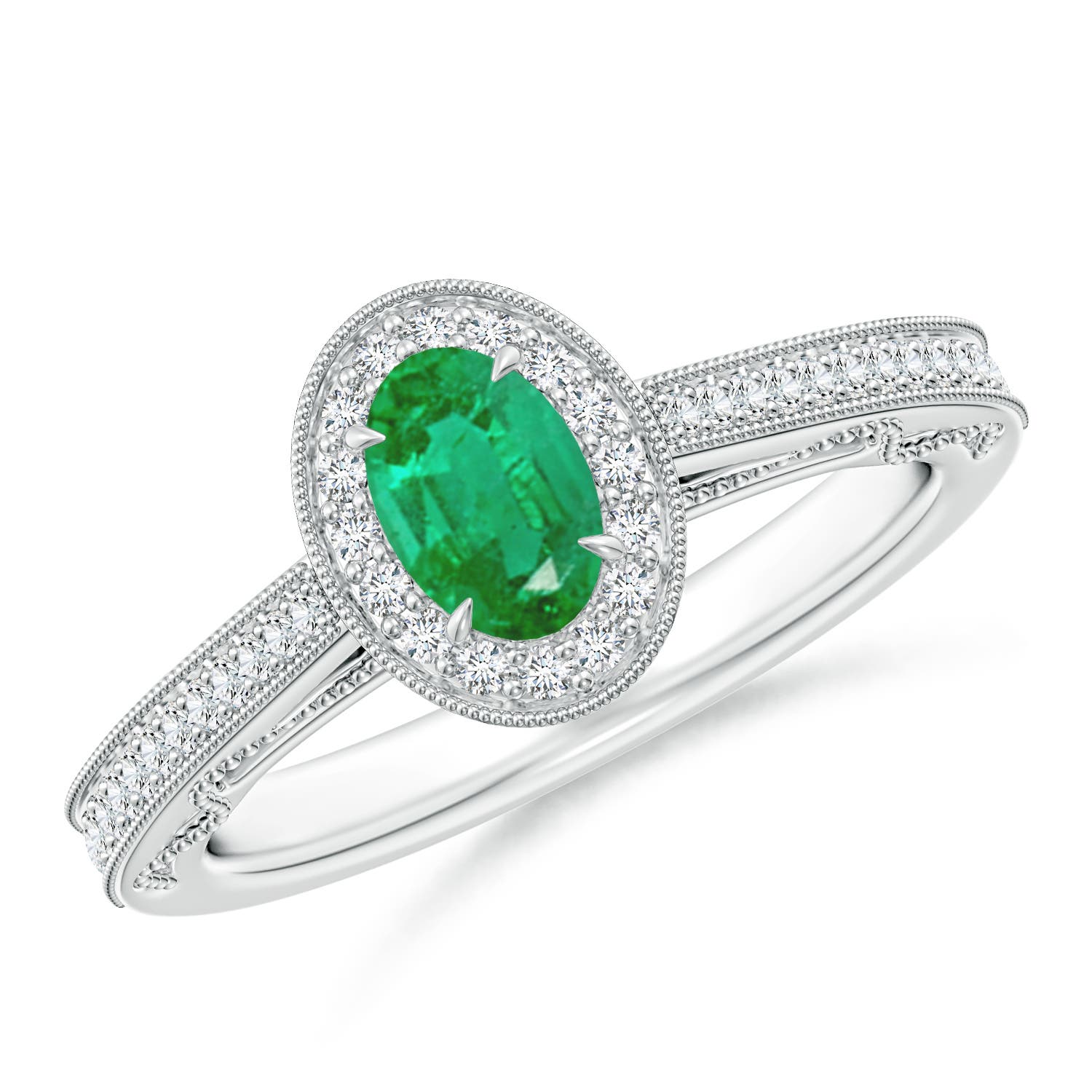 AA - Emerald / 0.61 CT / 14 KT White Gold