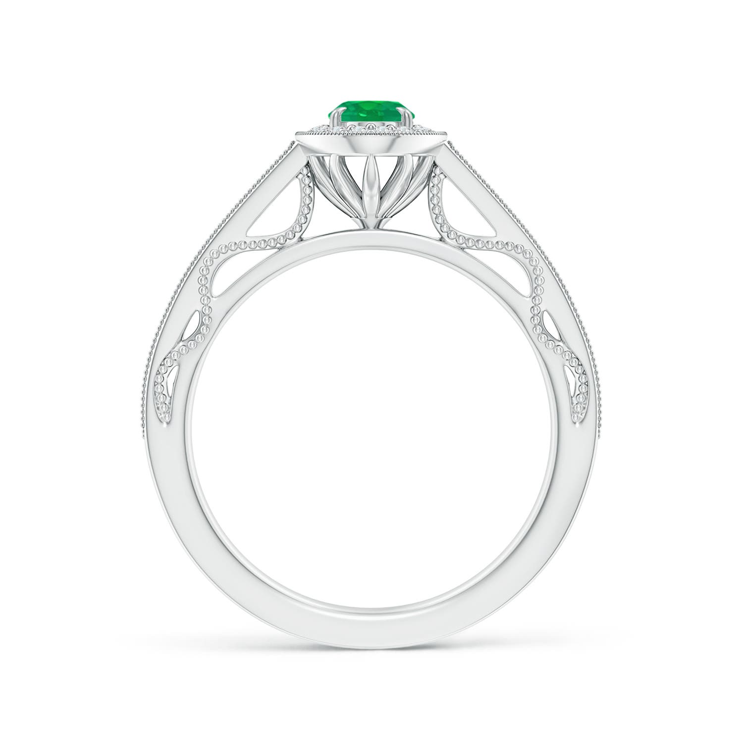 AA - Emerald / 0.61 CT / 14 KT White Gold