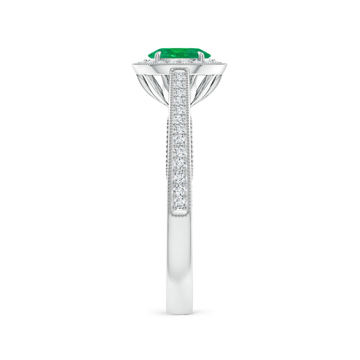 AA - Emerald / 0.61 CT / 14 KT White Gold