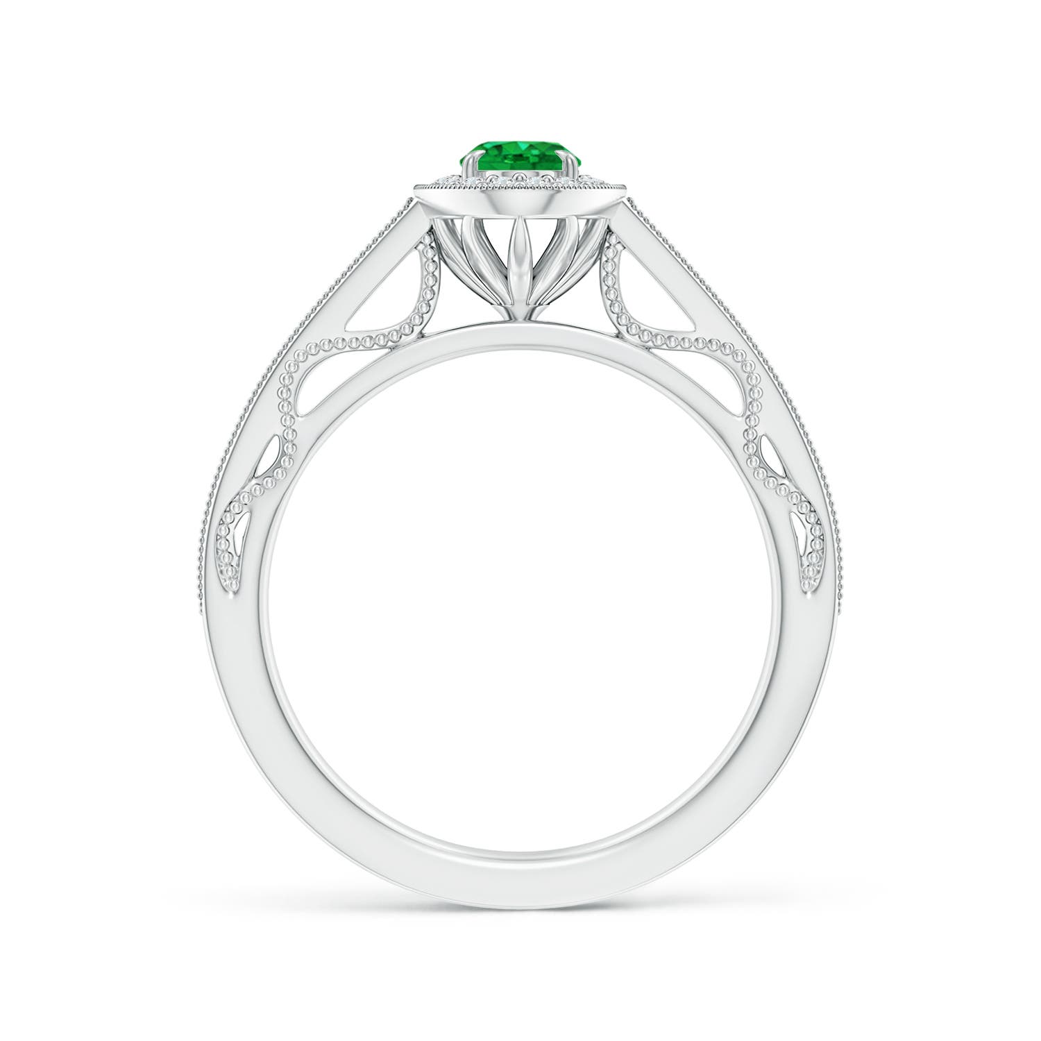 AAA - Emerald / 0.61 CT / 14 KT White Gold