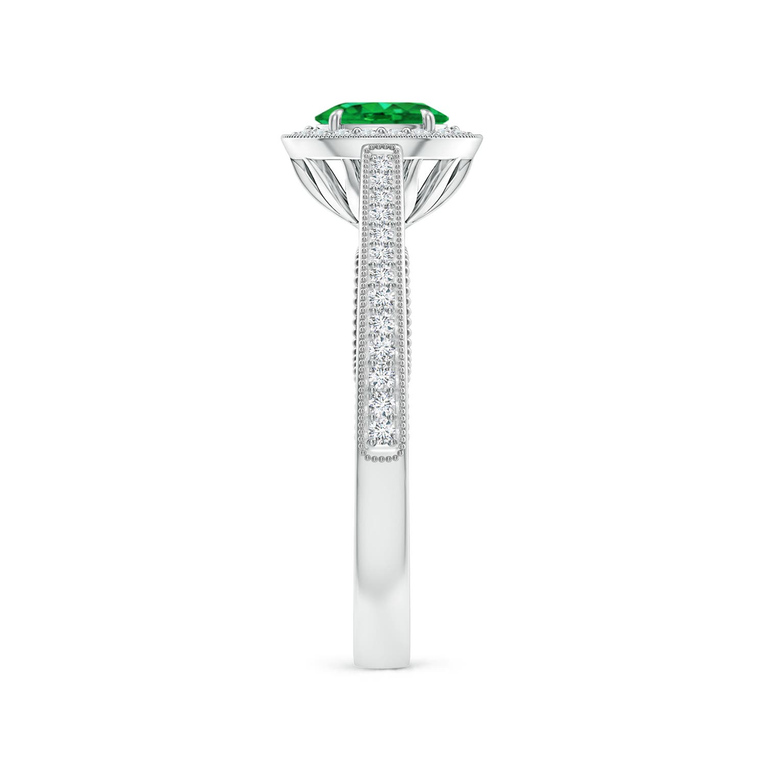 AAA - Emerald / 0.61 CT / 14 KT White Gold