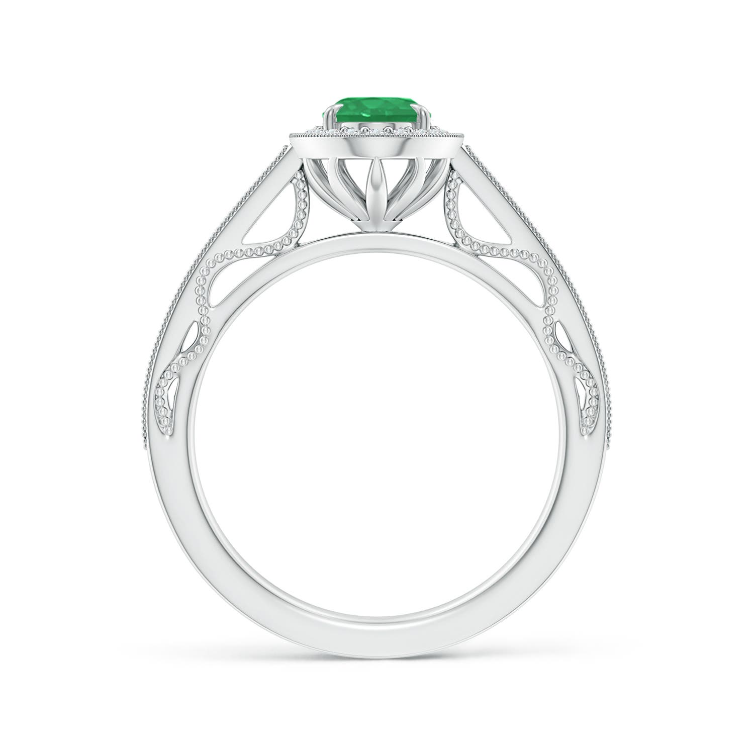 A - Emerald / 0.9 CT / 14 KT White Gold