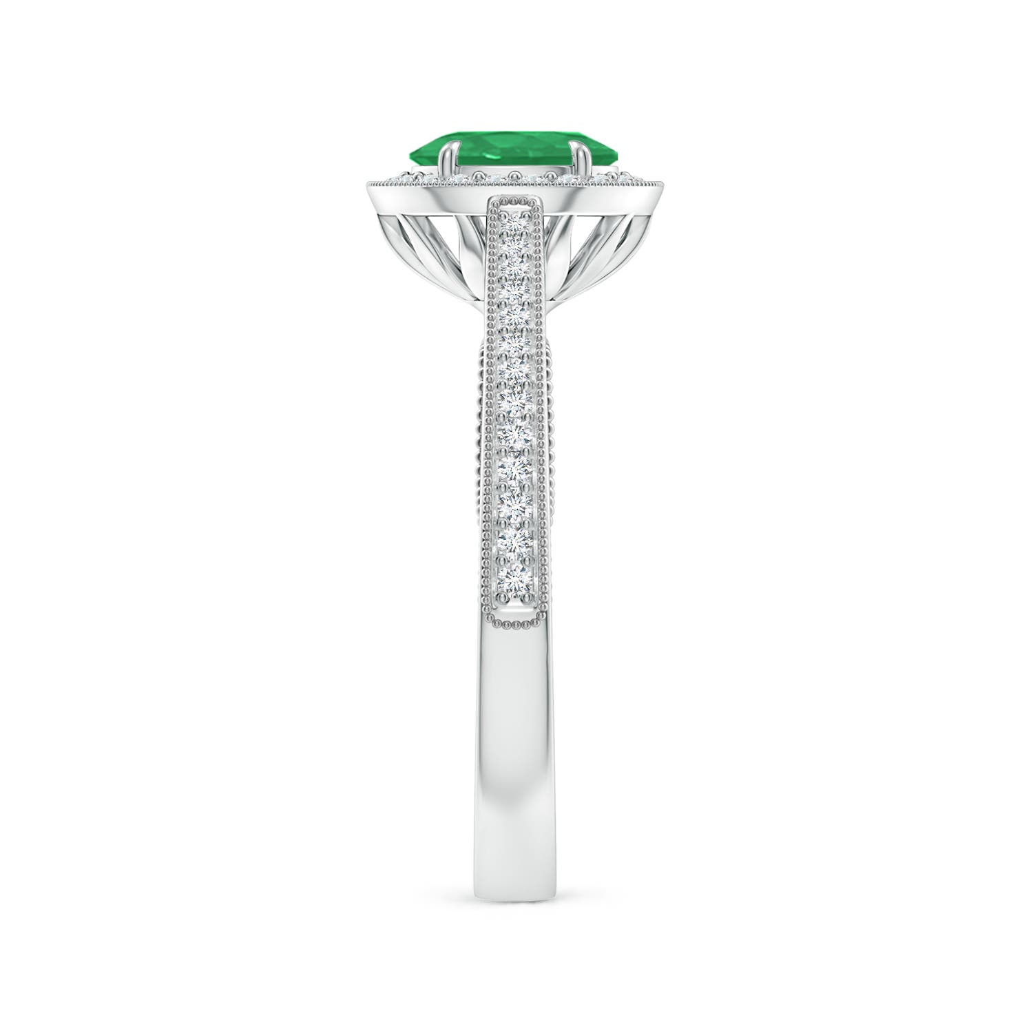 A - Emerald / 0.9 CT / 14 KT White Gold