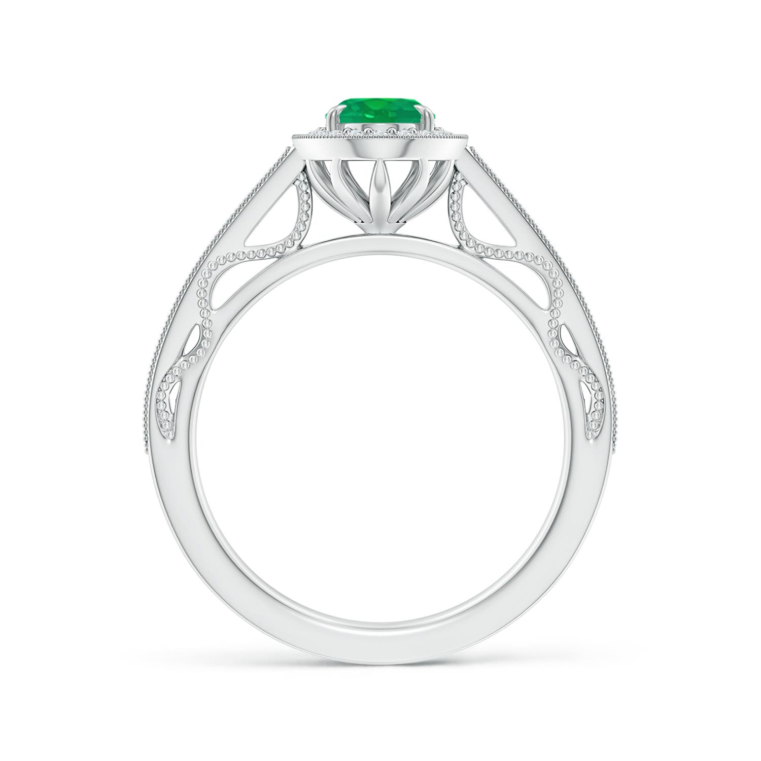 AA - Emerald / 0.9 CT / 14 KT White Gold