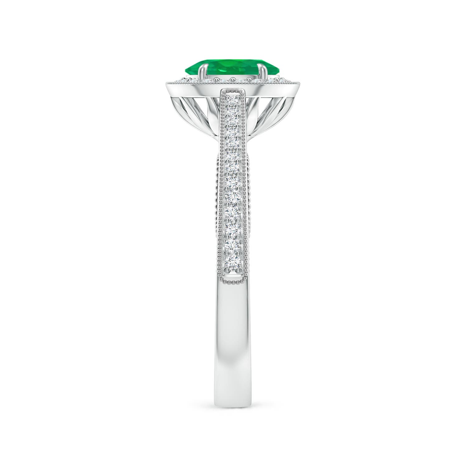 AA - Emerald / 0.9 CT / 14 KT White Gold