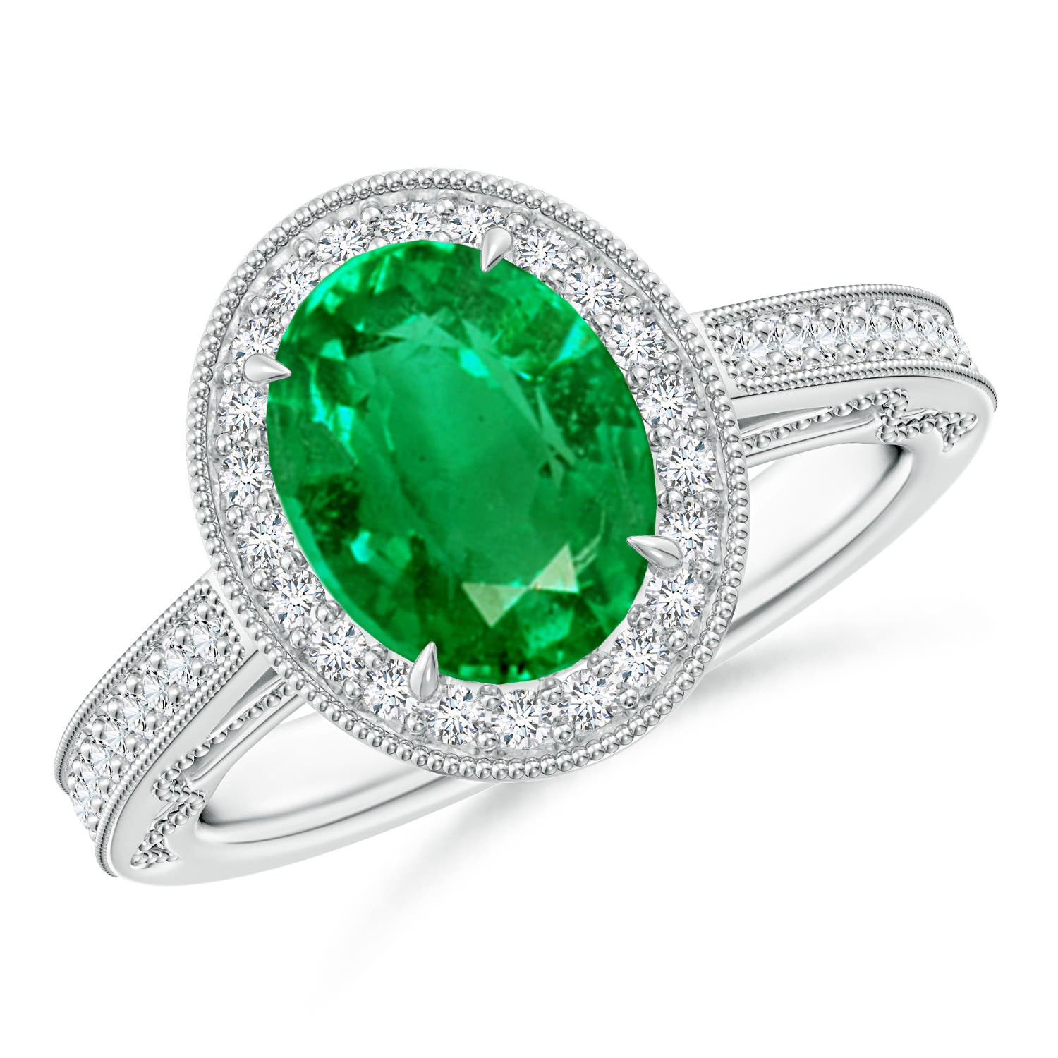 AAA - Emerald / 1.83 CT / 14 KT White Gold