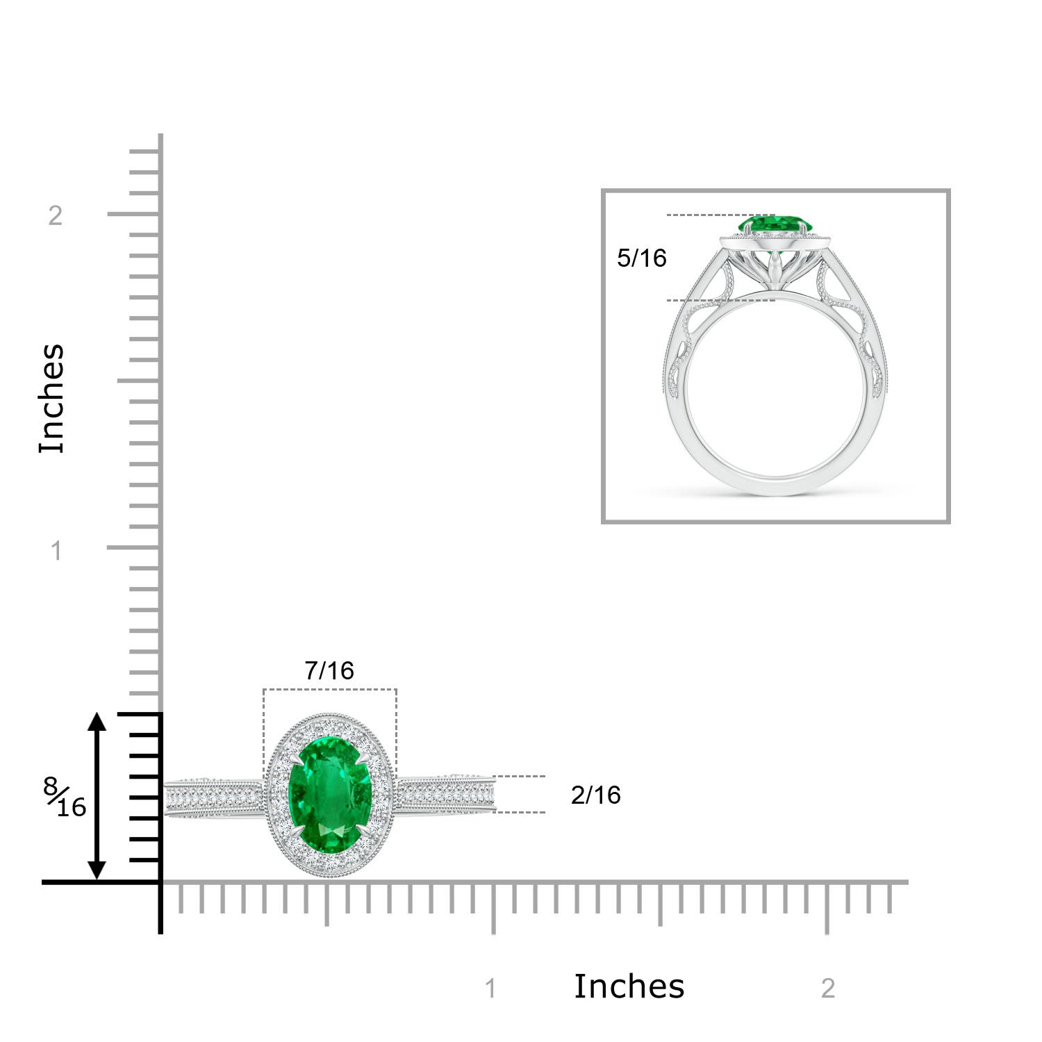 AAA - Emerald / 1.83 CT / 14 KT White Gold