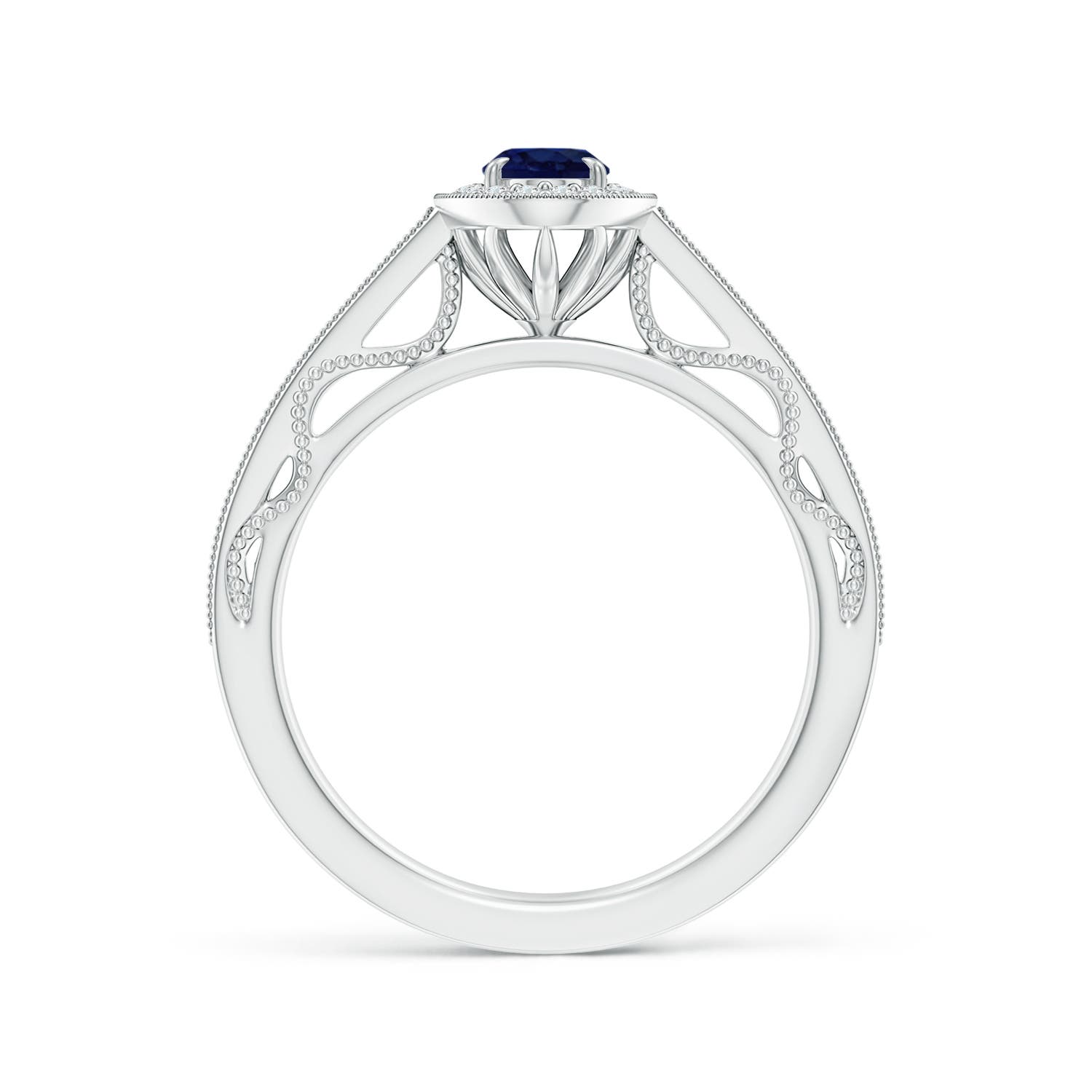 A - Blue Sapphire / 0.81 CT / 14 KT White Gold