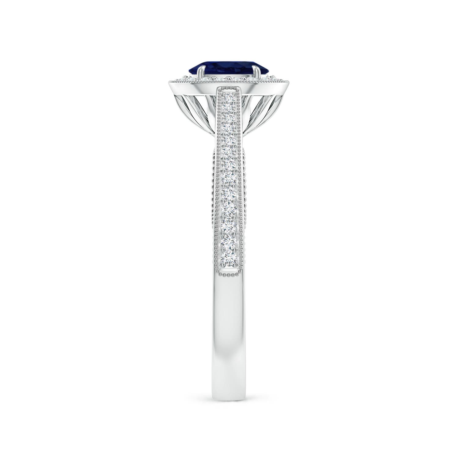 A - Blue Sapphire / 0.81 CT / 14 KT White Gold