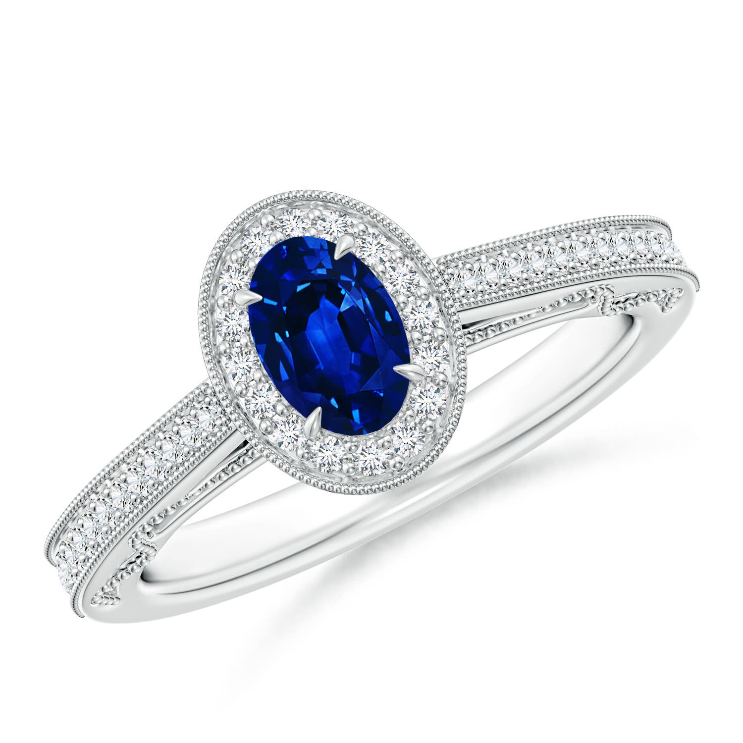 AAAA - Blue Sapphire / 0.81 CT / 14 KT White Gold