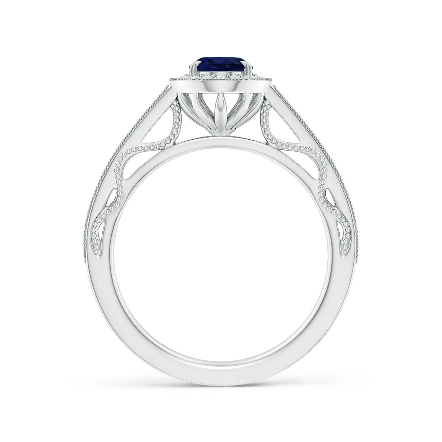 A - Blue Sapphire / 1.09 CT / 14 KT White Gold