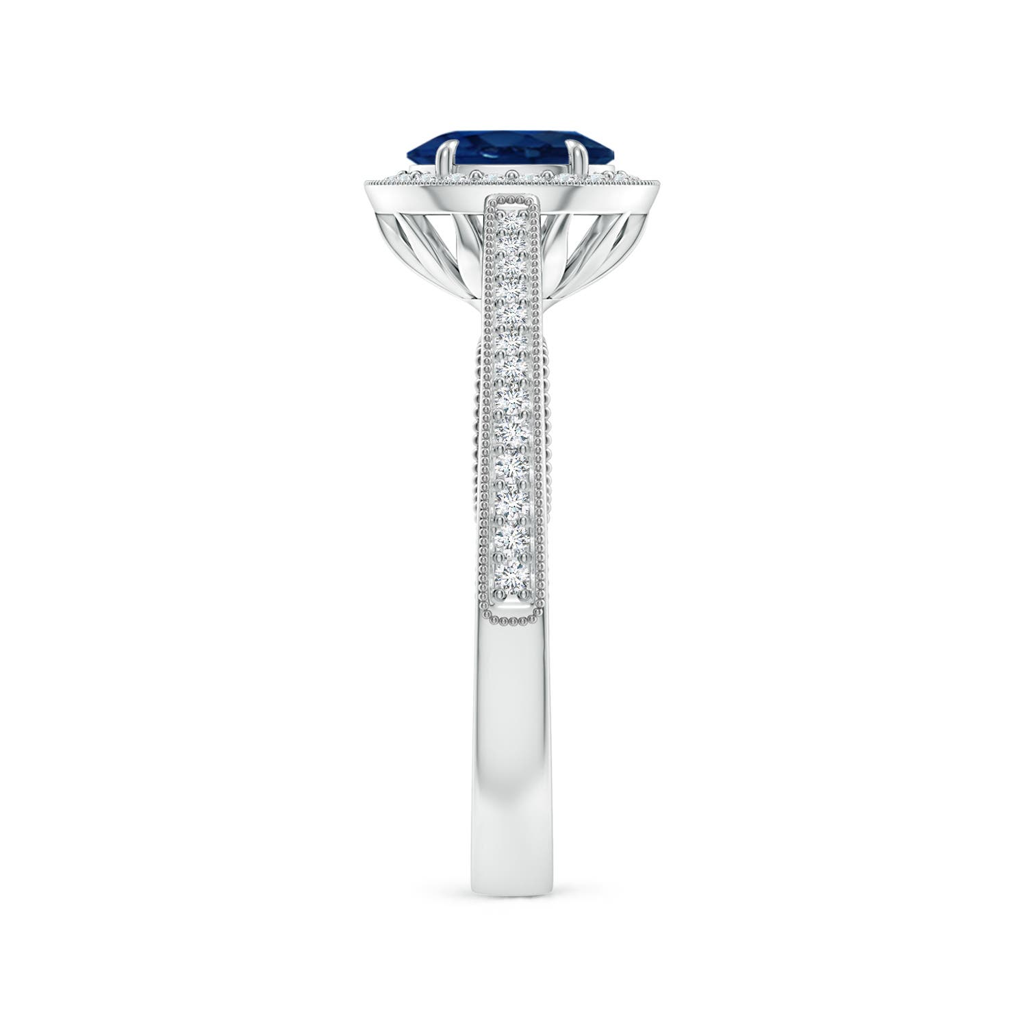 AA - Blue Sapphire / 1.09 CT / 14 KT White Gold