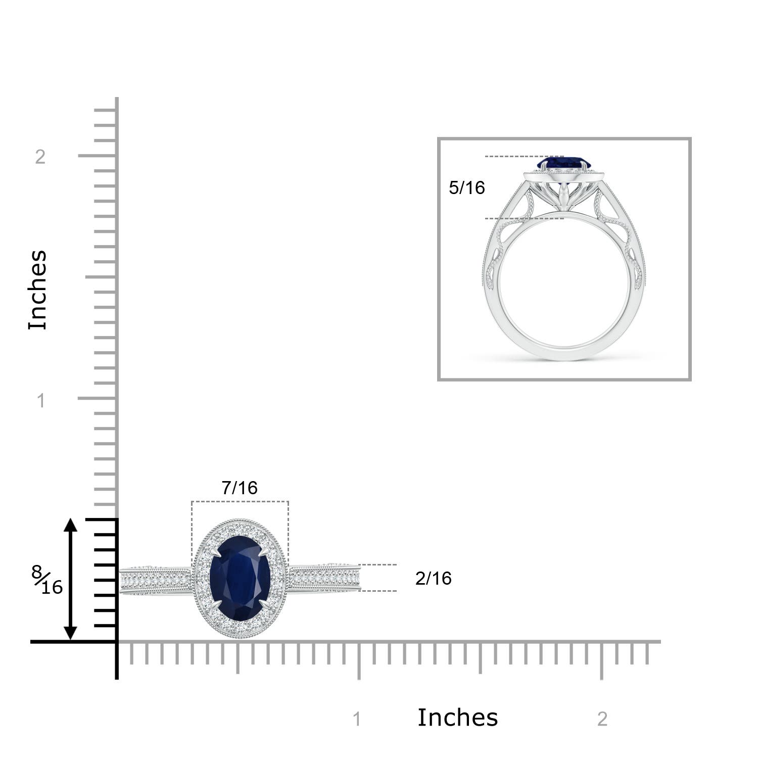 A - Blue Sapphire / 2.33 CT / 14 KT White Gold