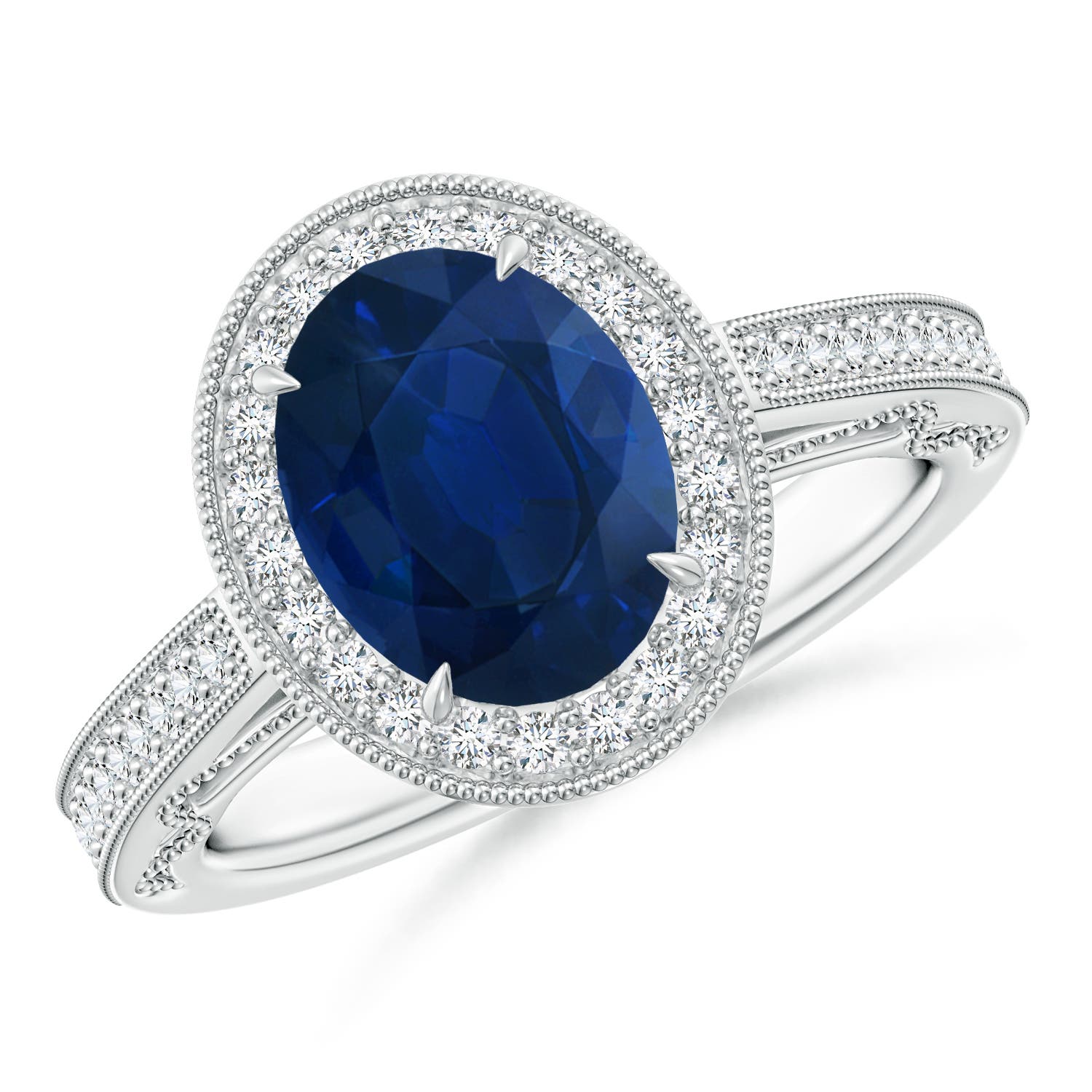 AA - Blue Sapphire / 2.33 CT / 14 KT White Gold