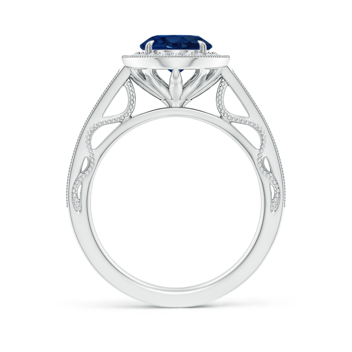 AA - Blue Sapphire / 2.33 CT / 14 KT White Gold