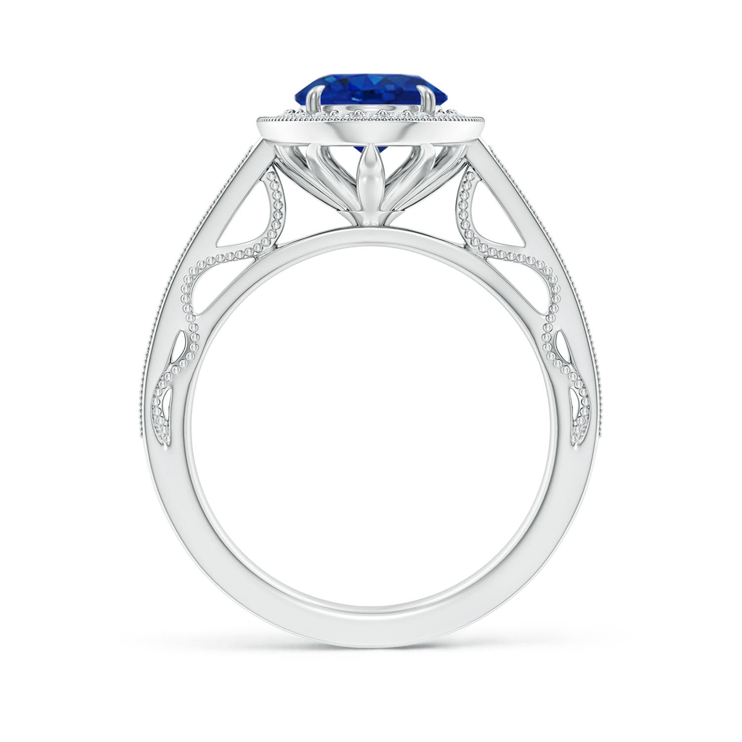 AAA - Blue Sapphire / 2.33 CT / 14 KT White Gold