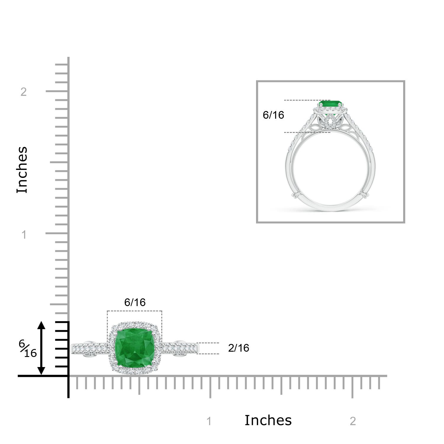 A - Emerald / 1.2 CT / 14 KT White Gold