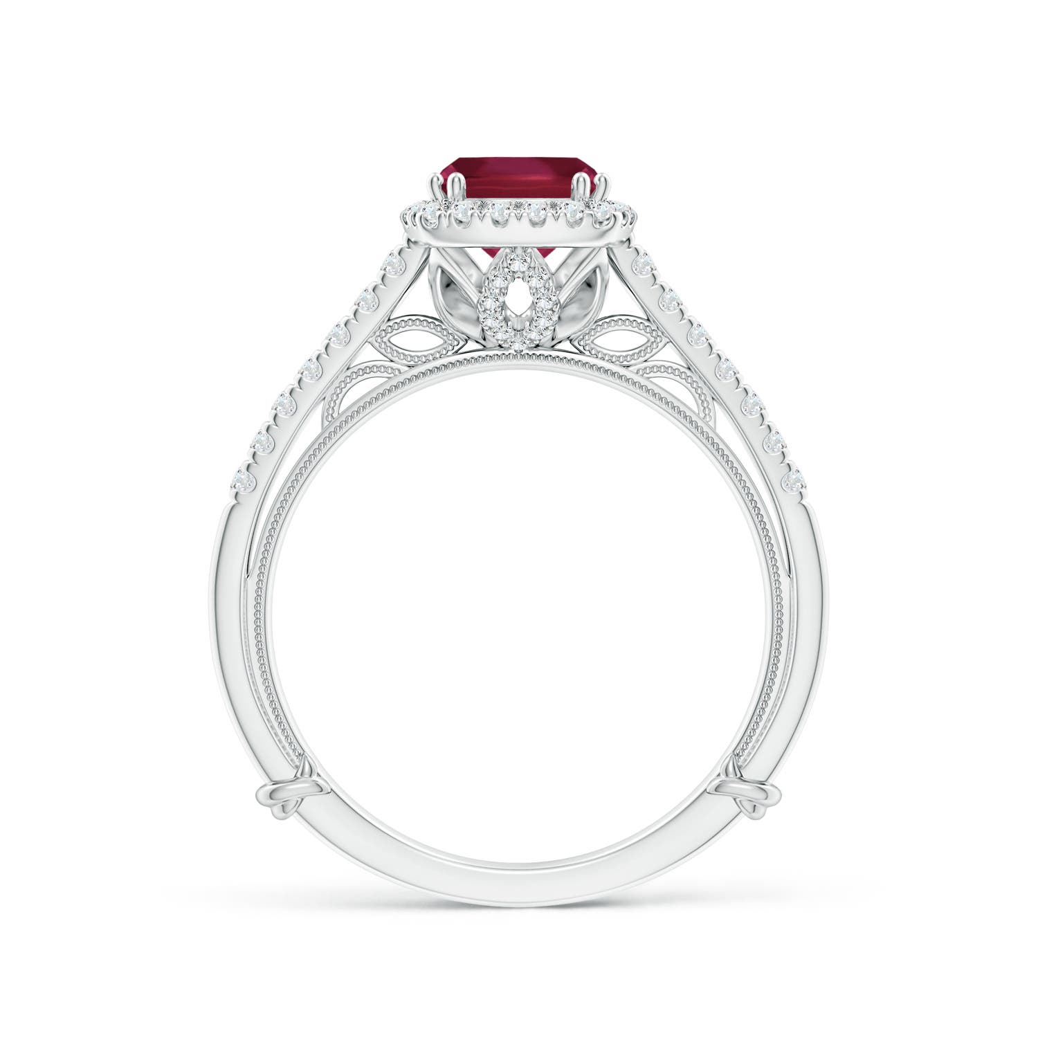 A - Ruby / 1.3 CT / 14 KT White Gold