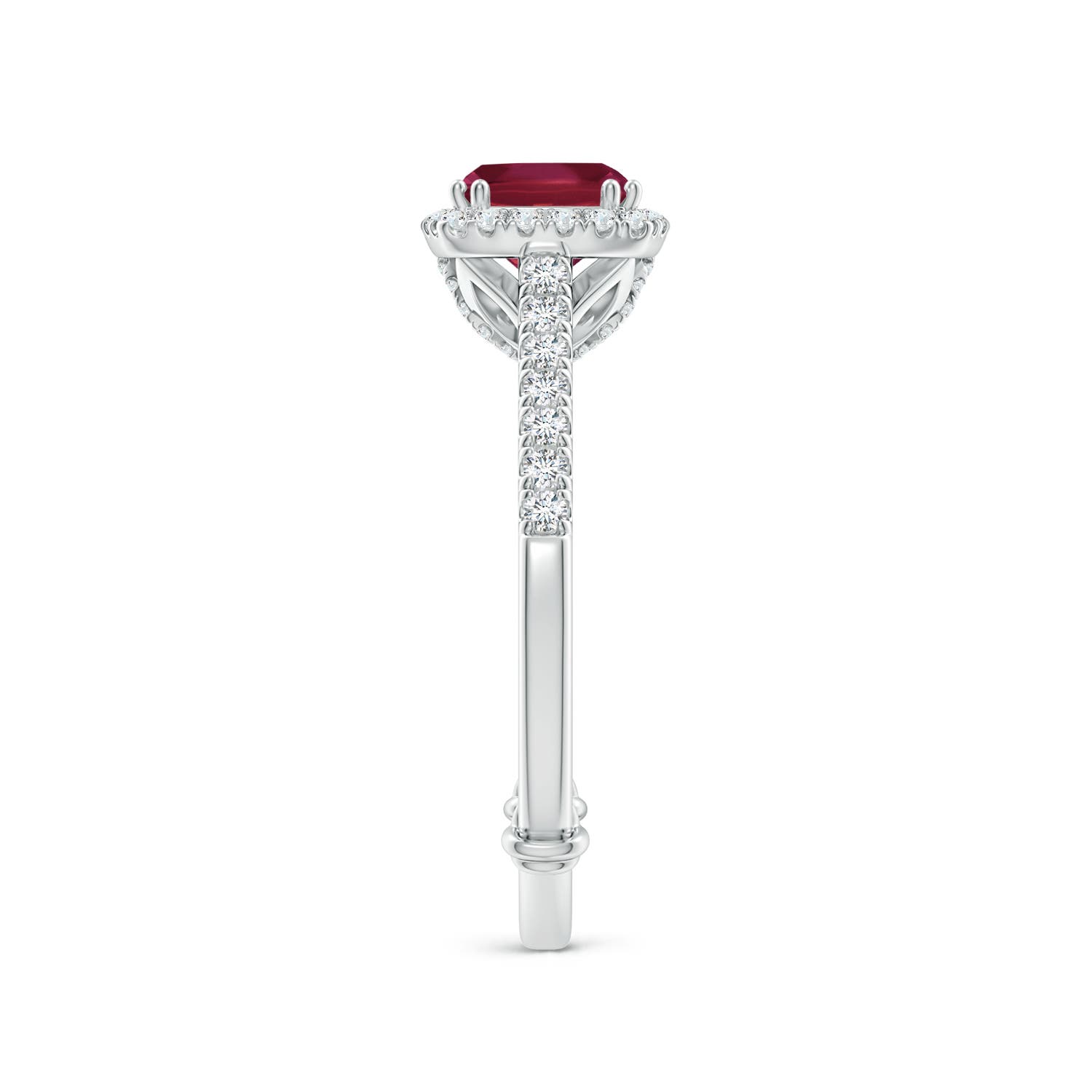 A - Ruby / 1.3 CT / 14 KT White Gold