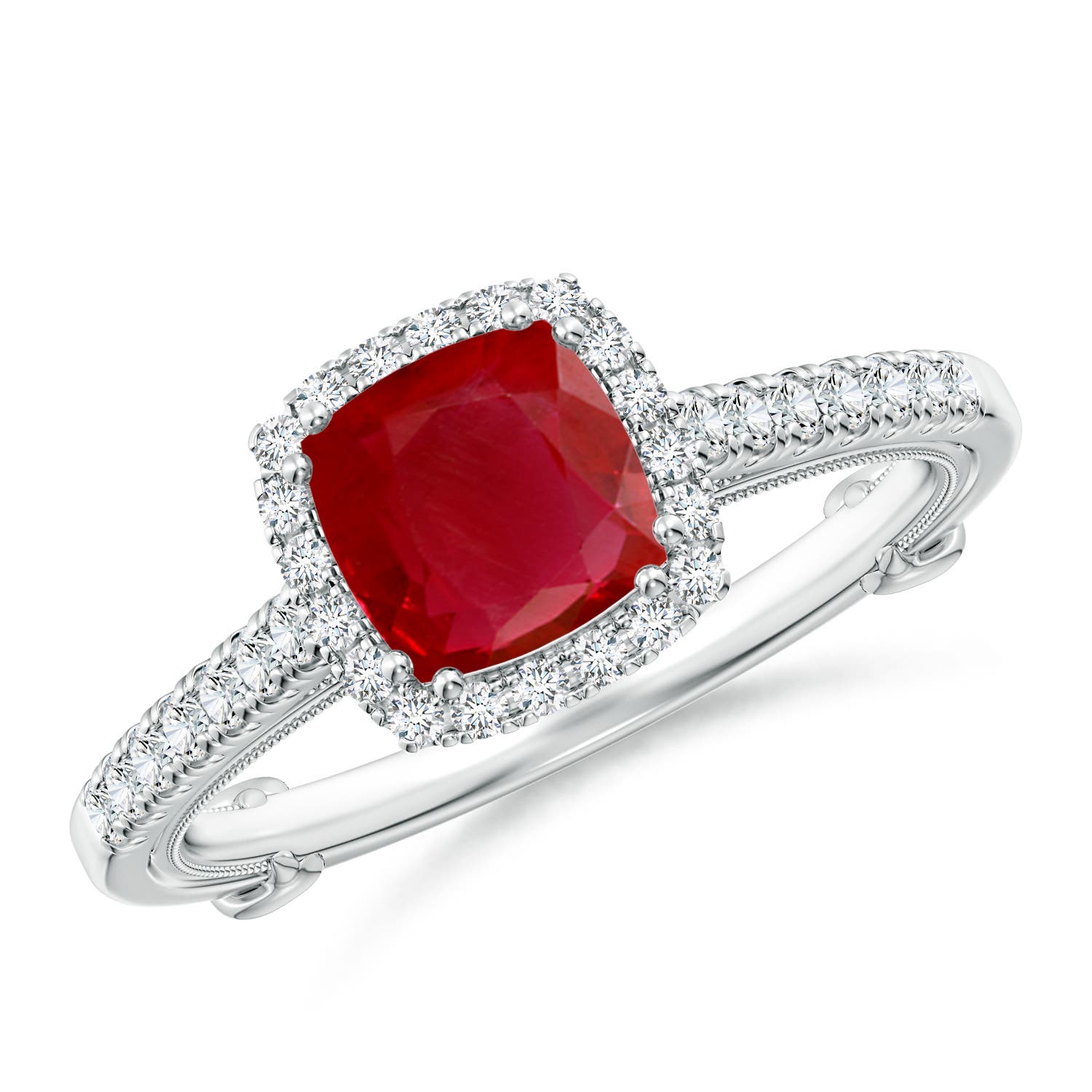 AA - Ruby / 1.3 CT / 14 KT White Gold