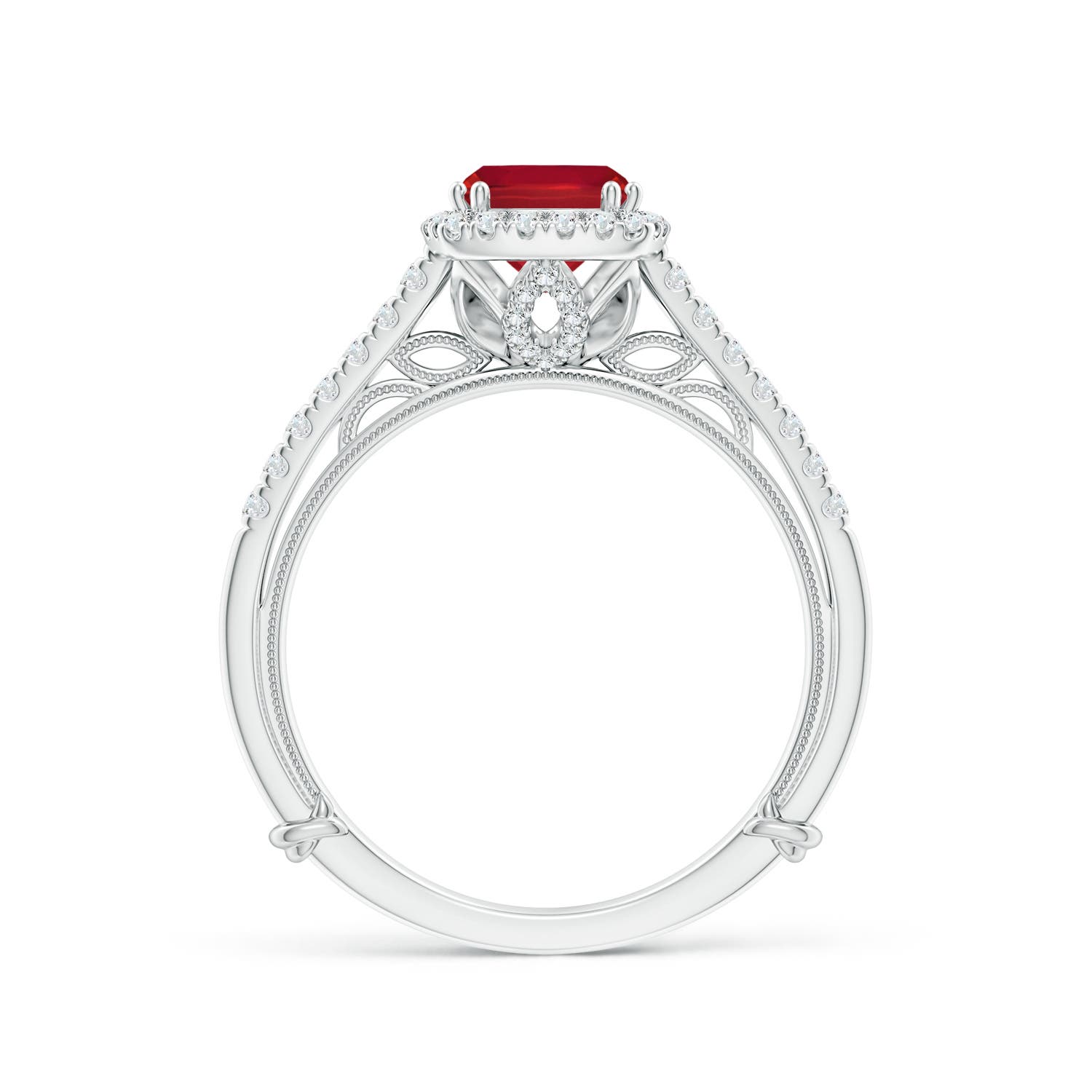 AA - Ruby / 1.3 CT / 14 KT White Gold