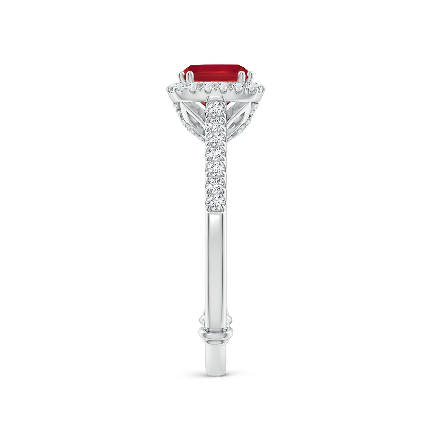 AA - Ruby / 1.3 CT / 14 KT White Gold