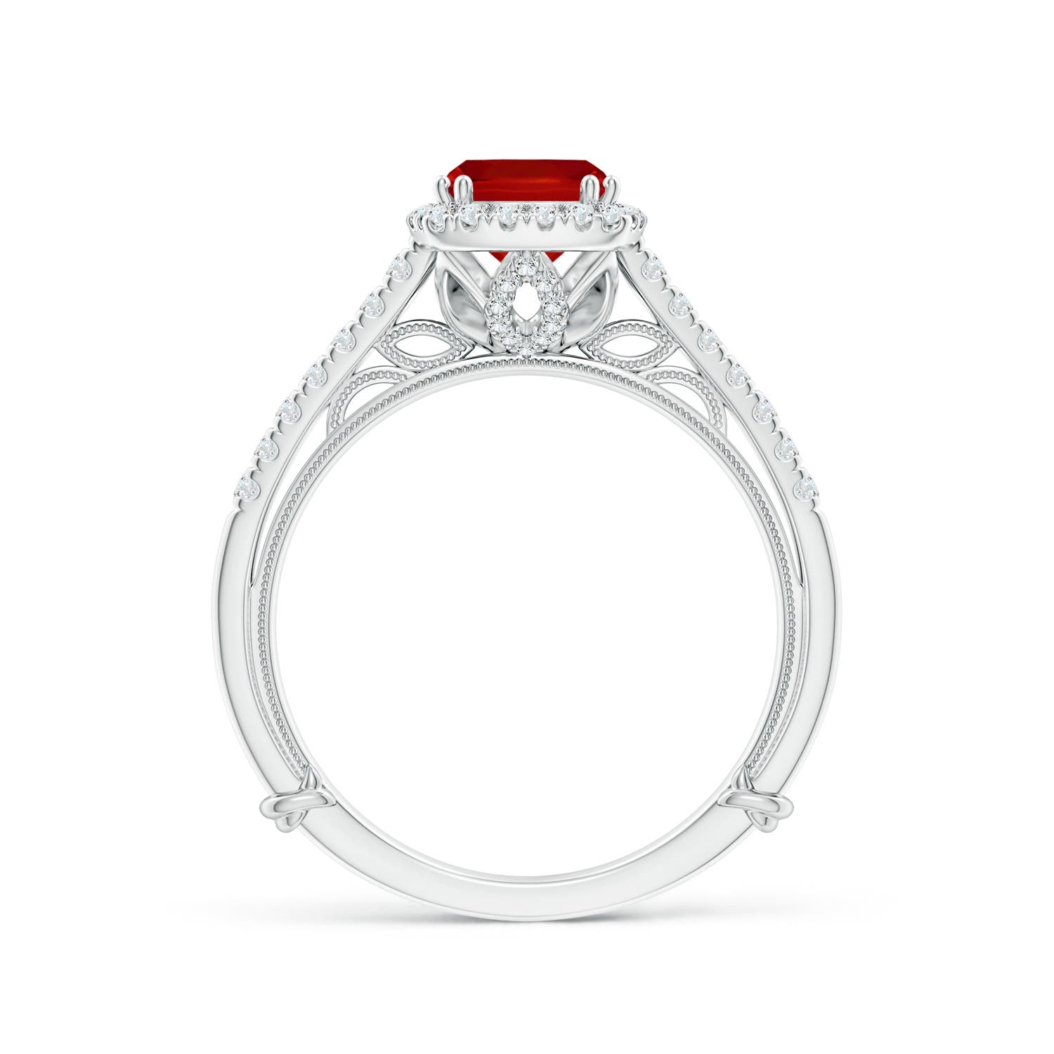 AAA - Ruby / 1.3 CT / 14 KT White Gold