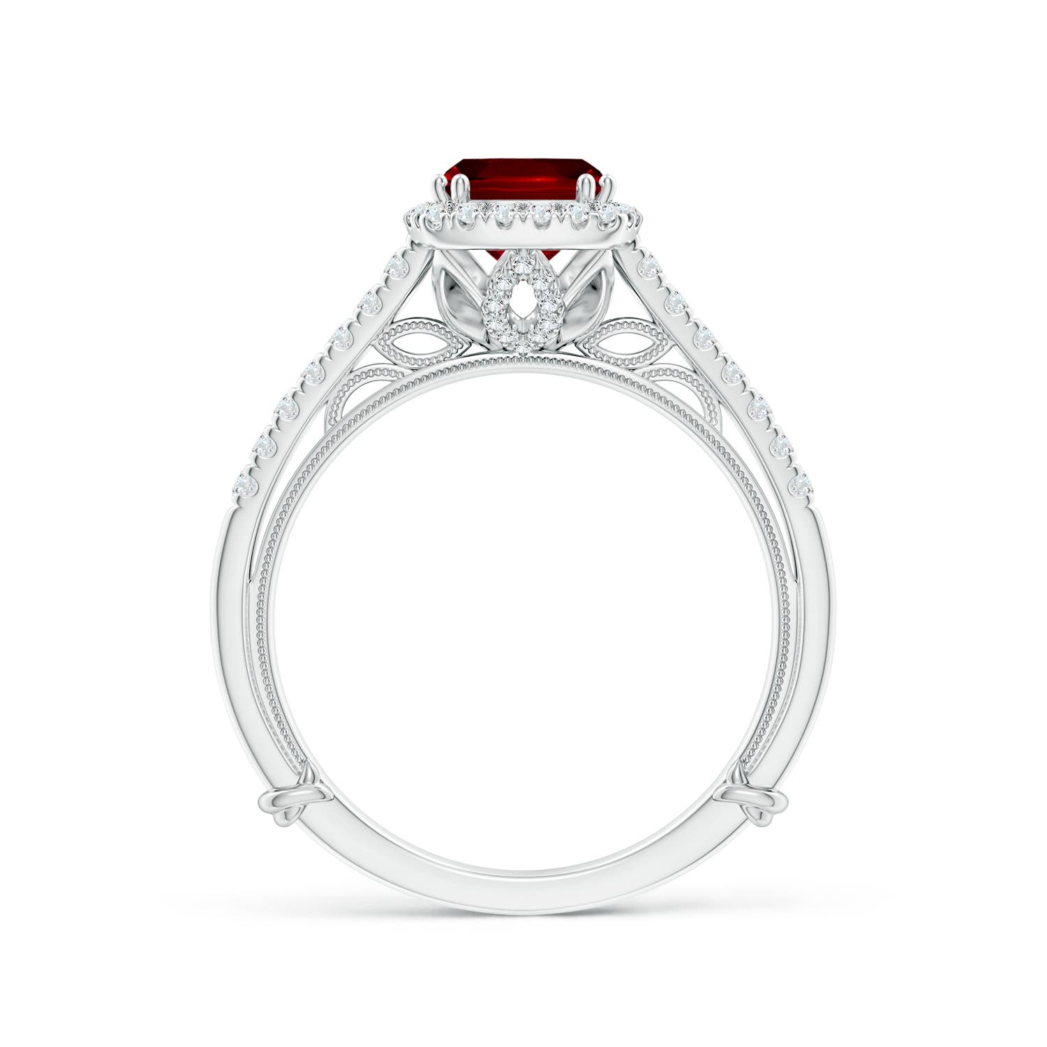 AAAA - Ruby / 1.3 CT / 14 KT White Gold