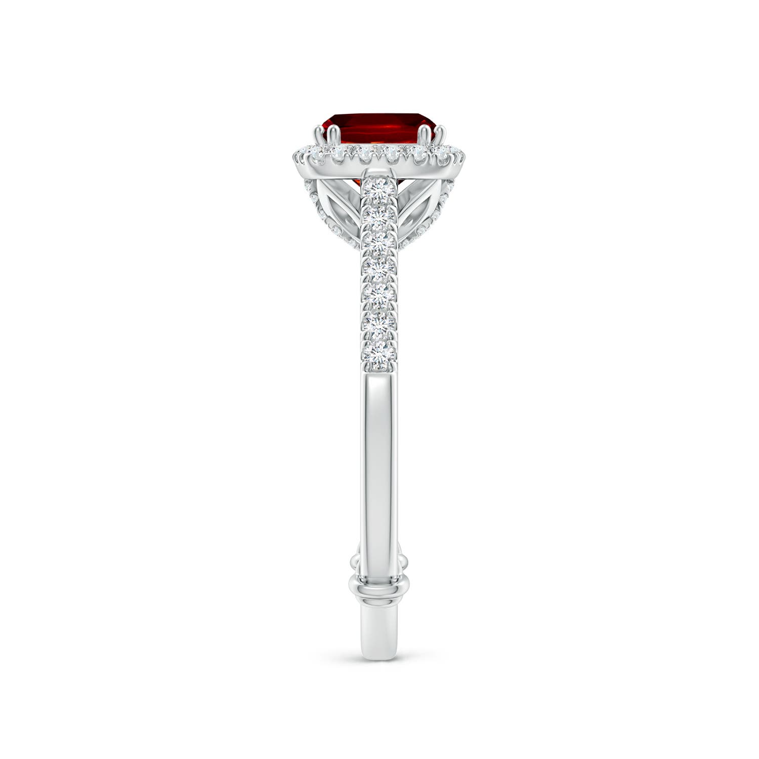 AAAA - Ruby / 1.3 CT / 14 KT White Gold