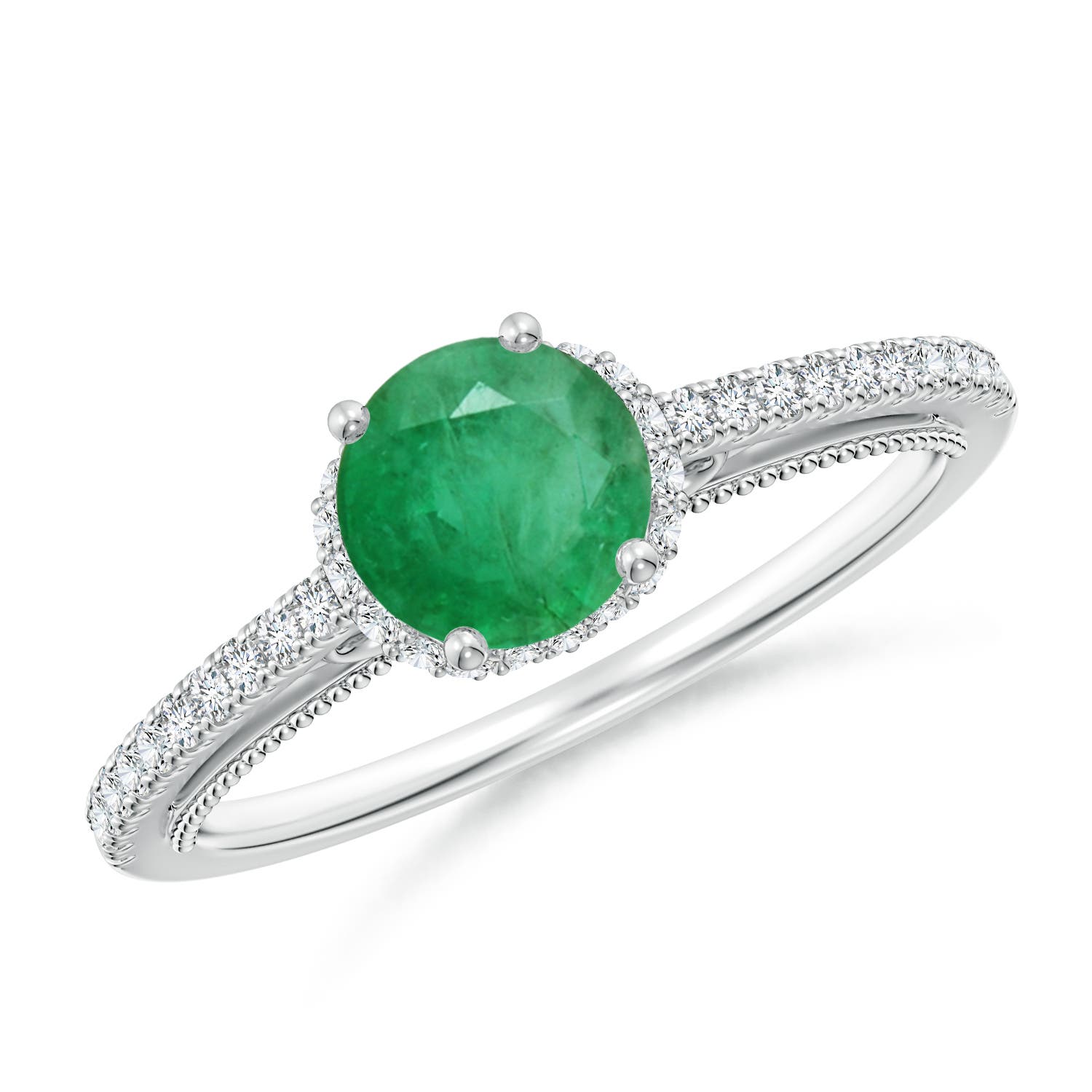 A - Emerald / 1.05 CT / 14 KT White Gold