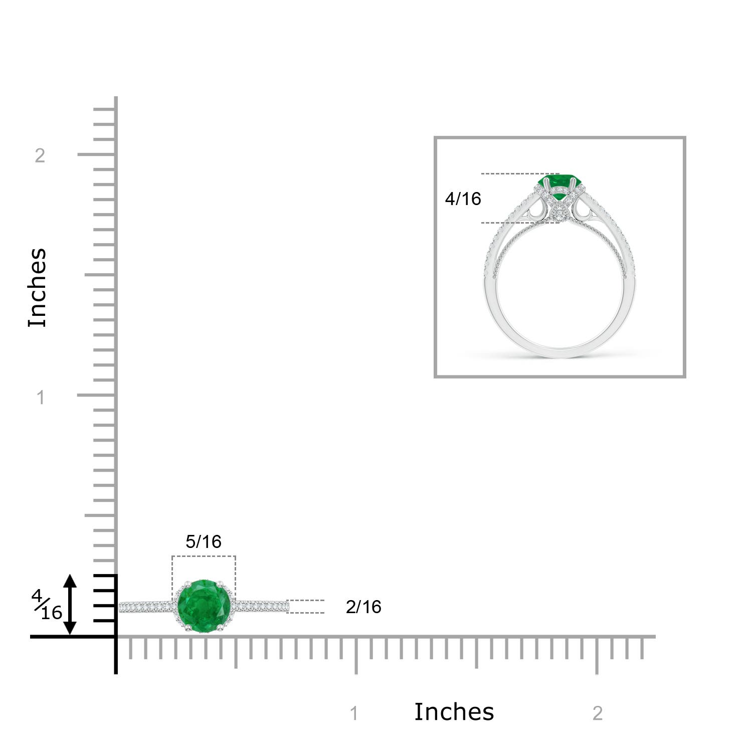 AA - Emerald / 1.05 CT / 14 KT White Gold