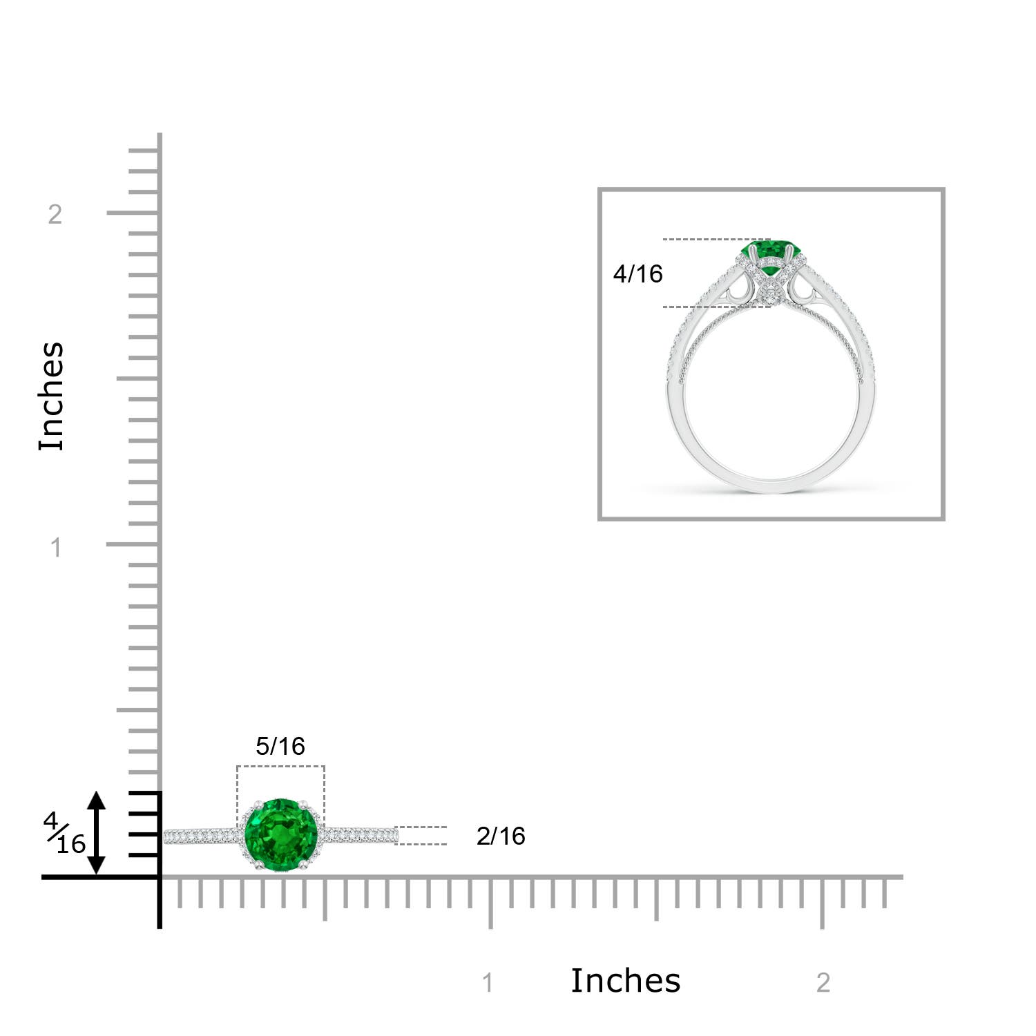 AAAA - Emerald / 1.05 CT / 14 KT White Gold