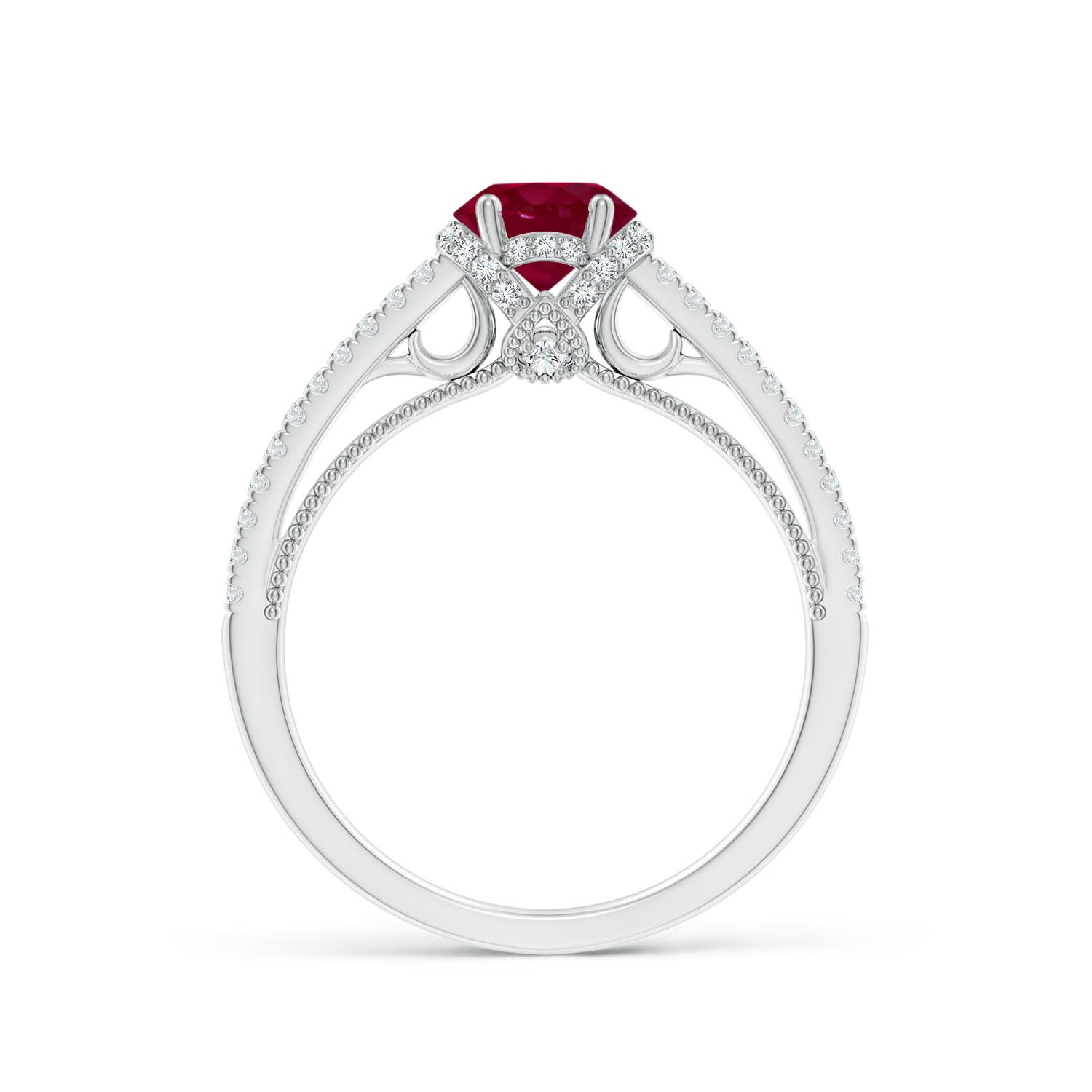 A - Ruby / 1.3 CT / 14 KT White Gold