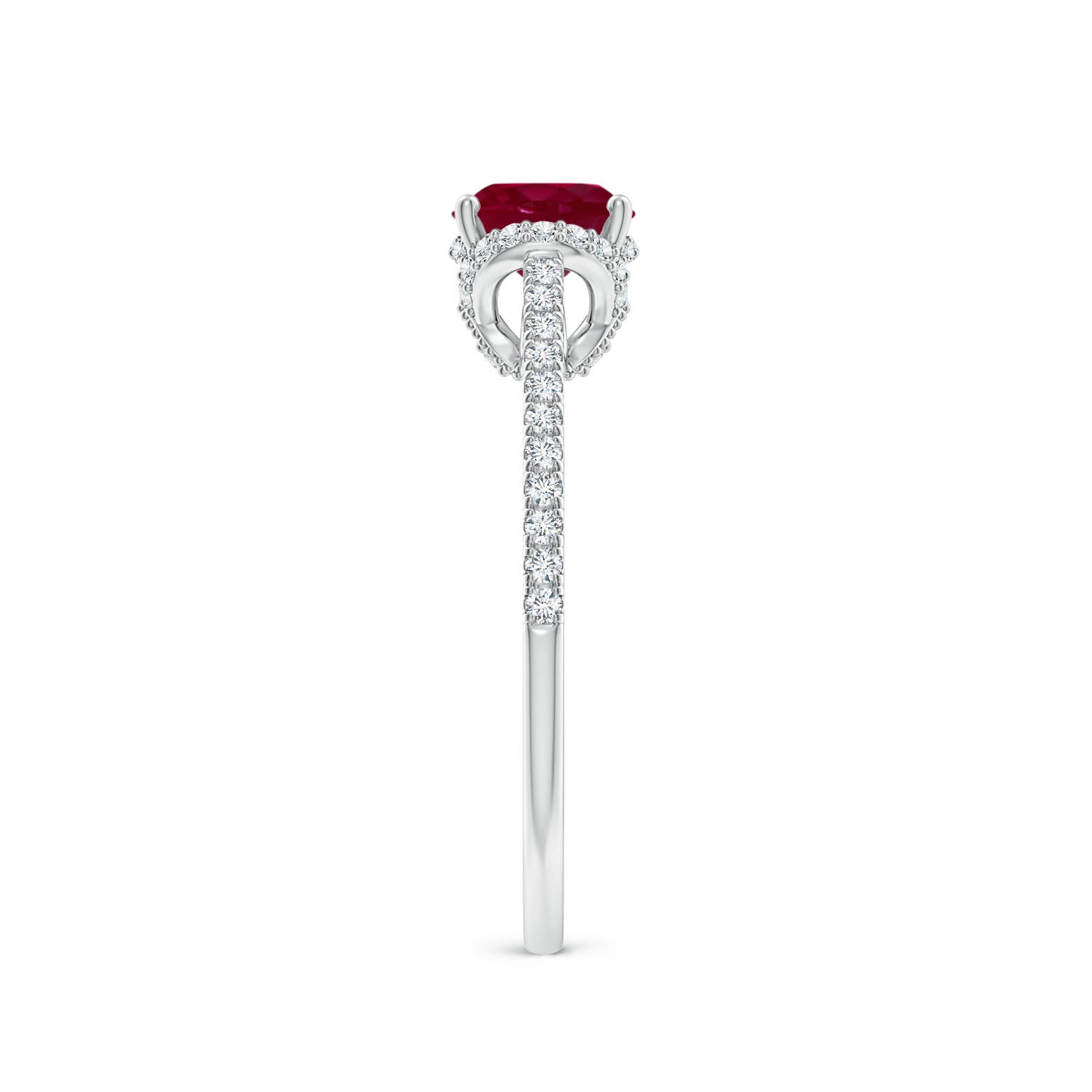 A - Ruby / 1.3 CT / 14 KT White Gold