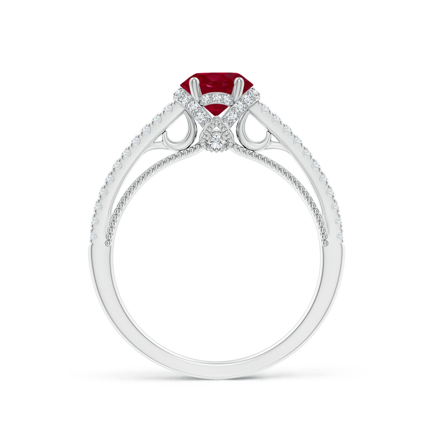 AA - Ruby / 1.3 CT / 14 KT White Gold