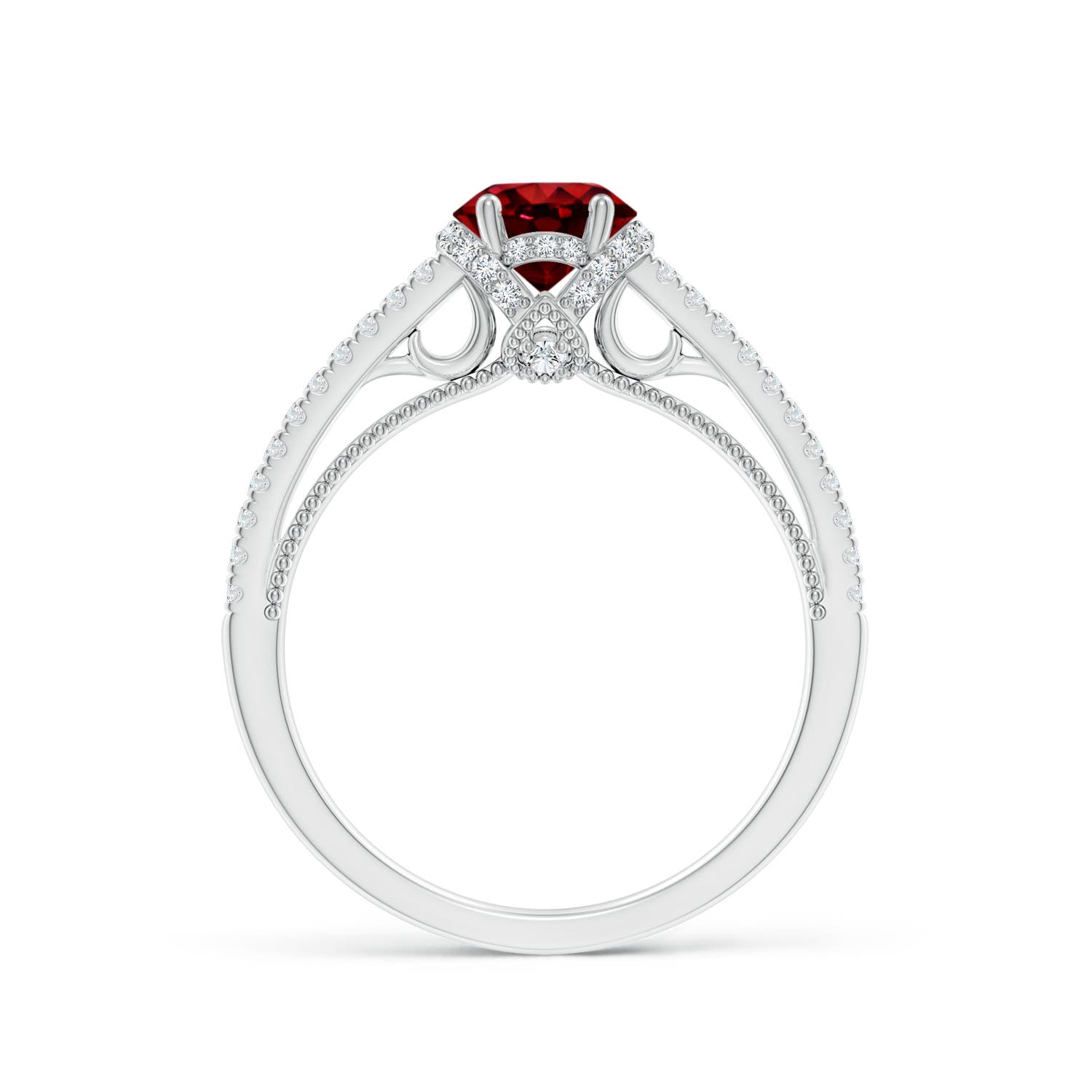 AAAA - Ruby / 1.3 CT / 14 KT White Gold