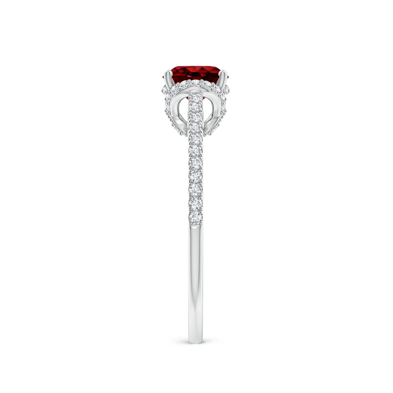 AAAA - Ruby / 1.3 CT / 14 KT White Gold