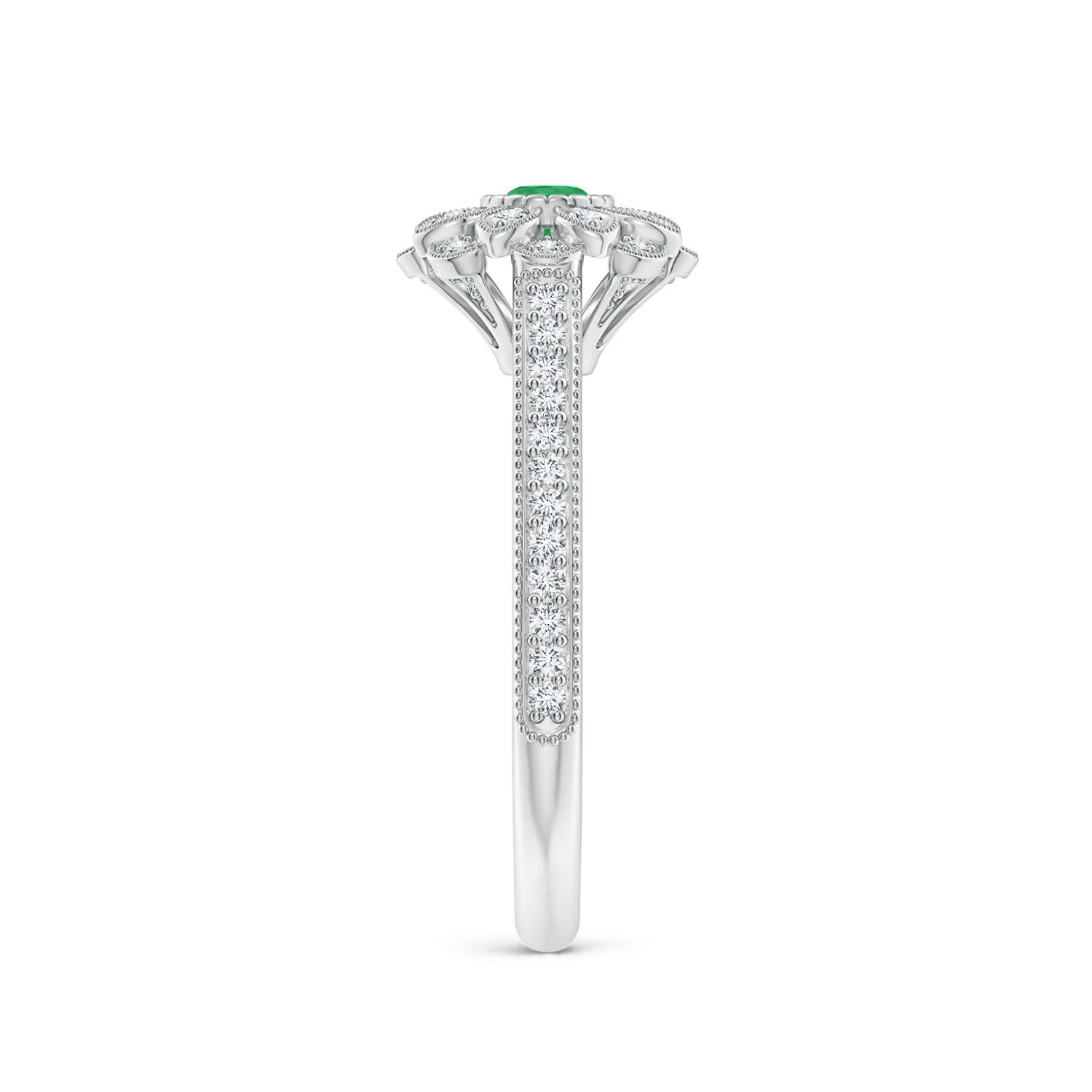 A - Emerald / 0.4 CT / 14 KT White Gold